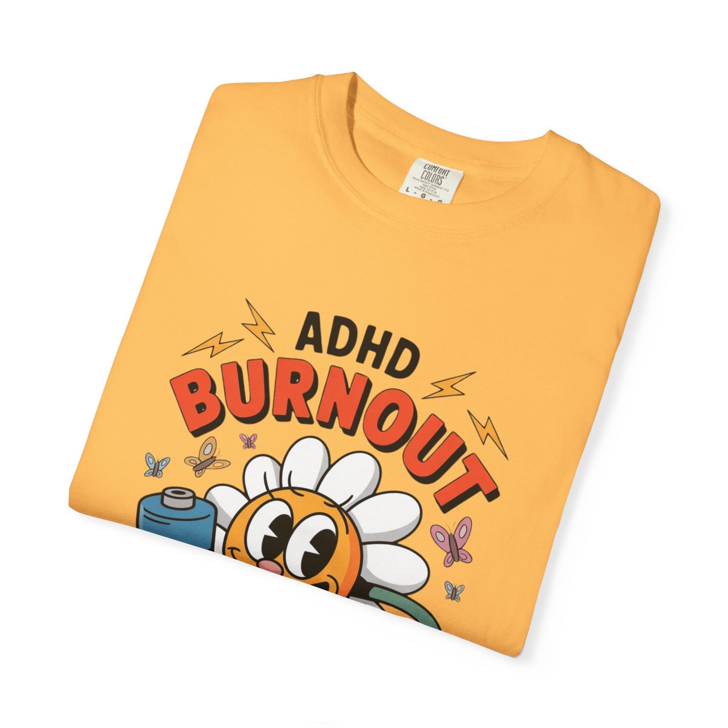 ADHD Burnout Social Club Tee – Funny Retro Flower Character Shirt