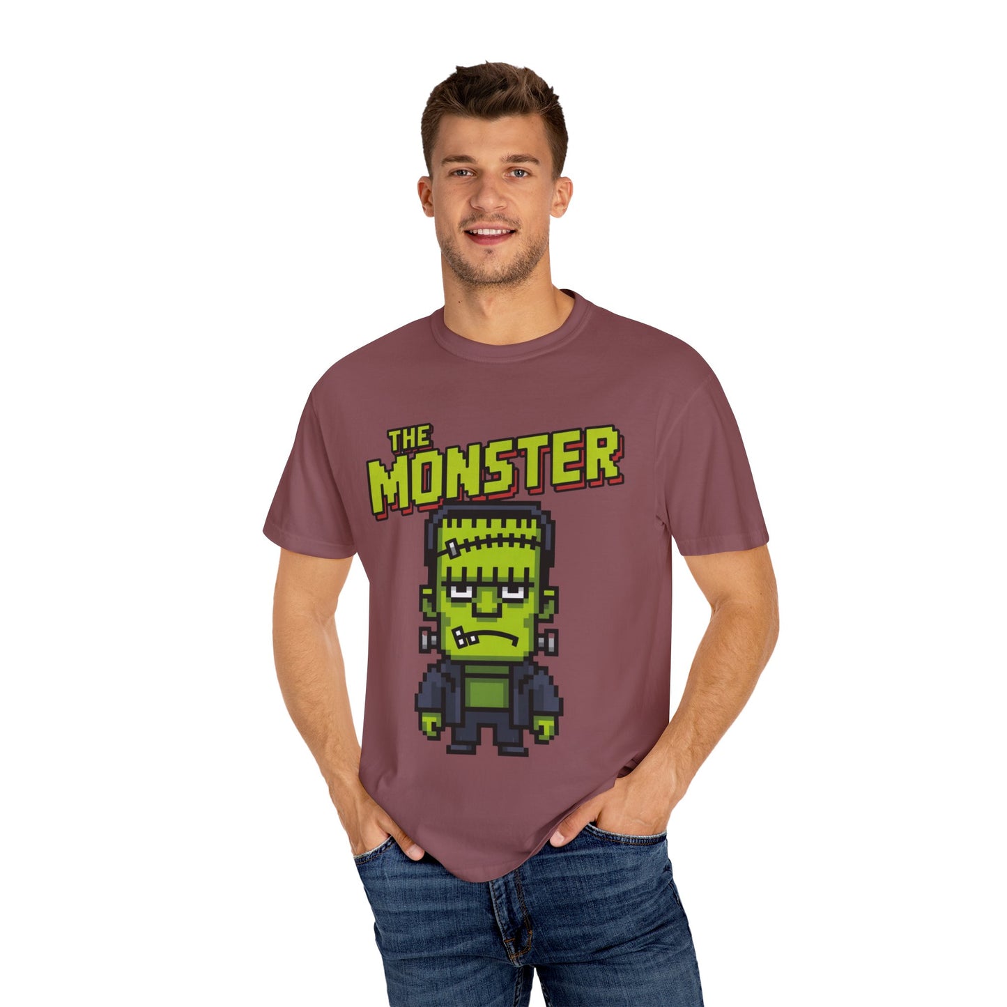 The Monster Pixel Art Tee – Retro Frankenstein Gaming Shirt