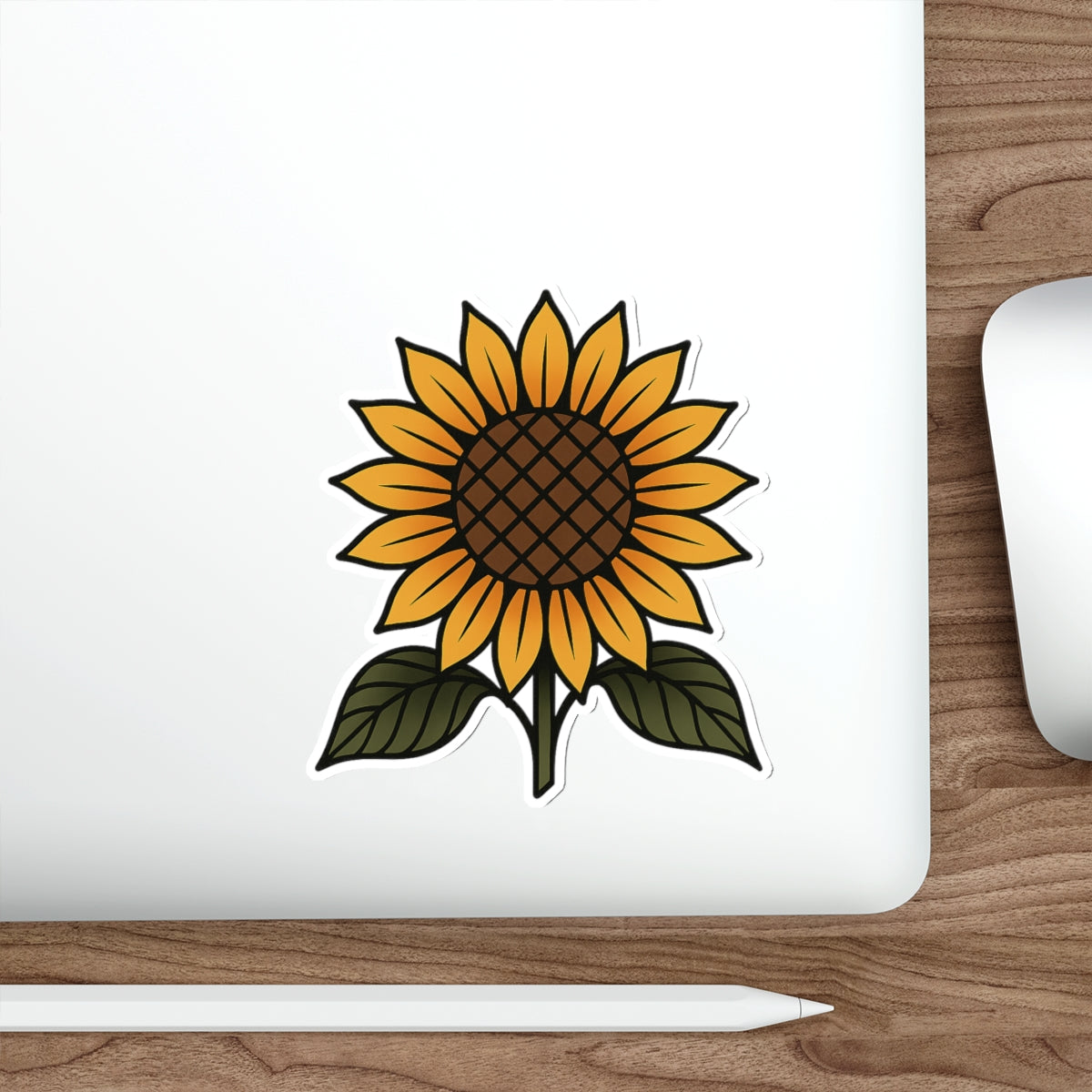 Sunflower Tattoo Sticker – Bold Flash Floral Vinyl Decal