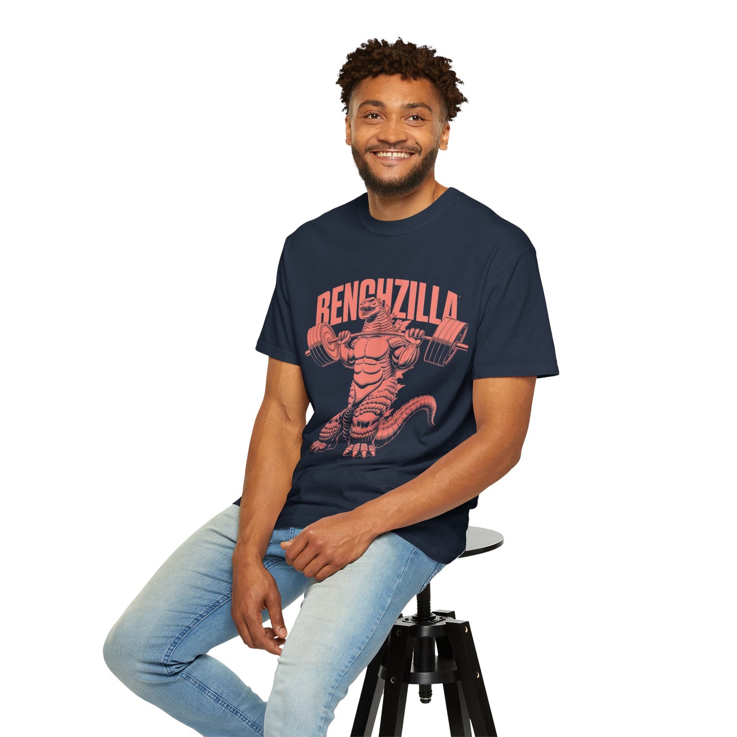 Benchzilla Gym Tee – Godzilla Lifting Parody Shirt