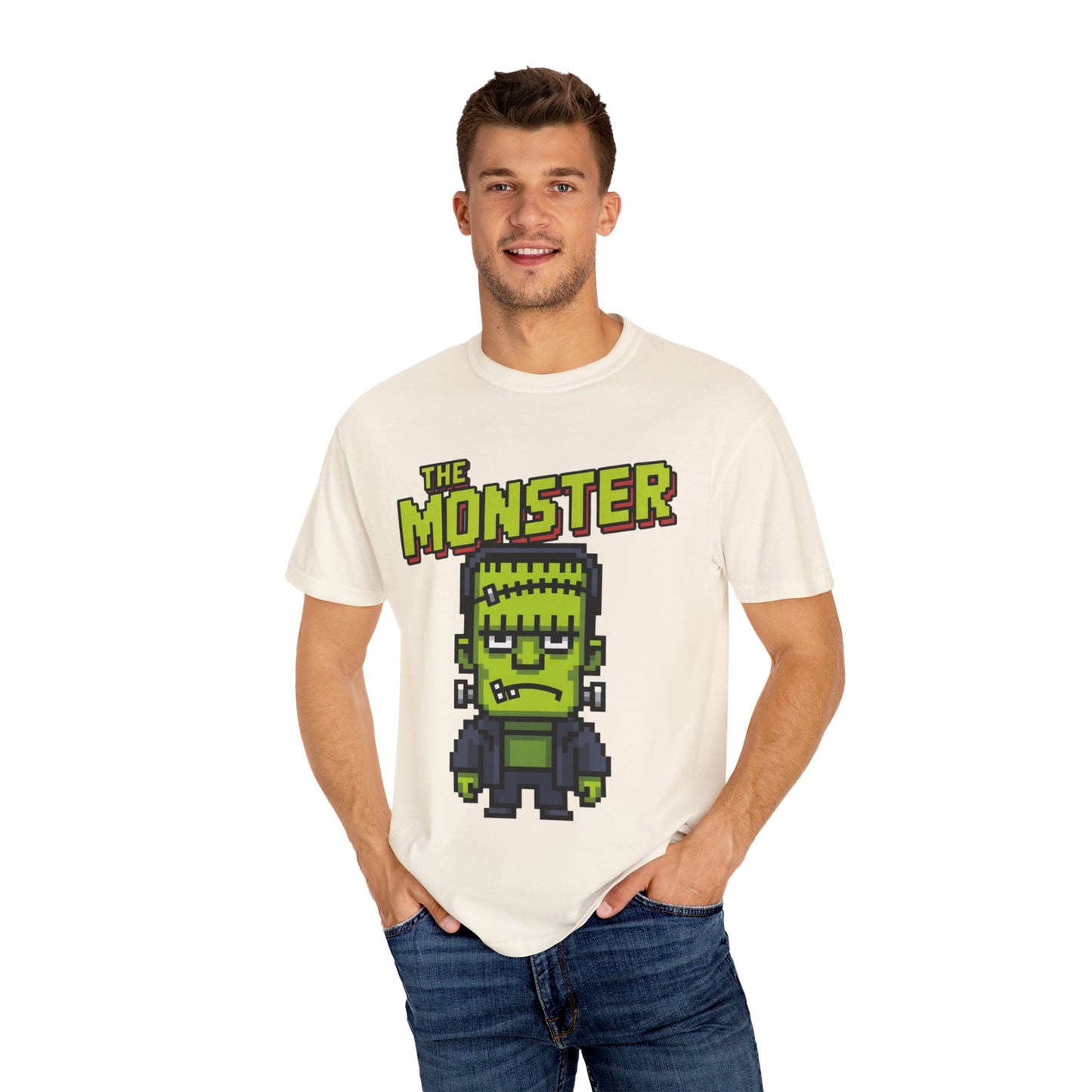 The Monster Pixel Art Tee – Retro Frankenstein Gaming Shirt