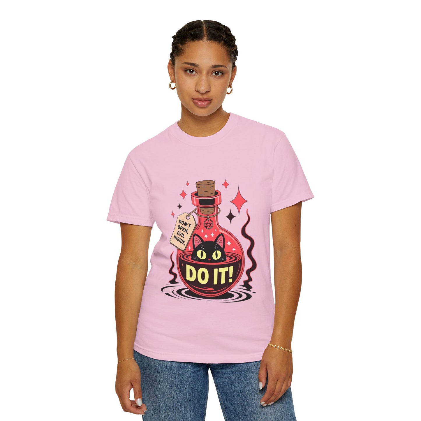 Evil Cat Potion Tee – Gothic Bottle Familiar Comfort Colors T-Shirt