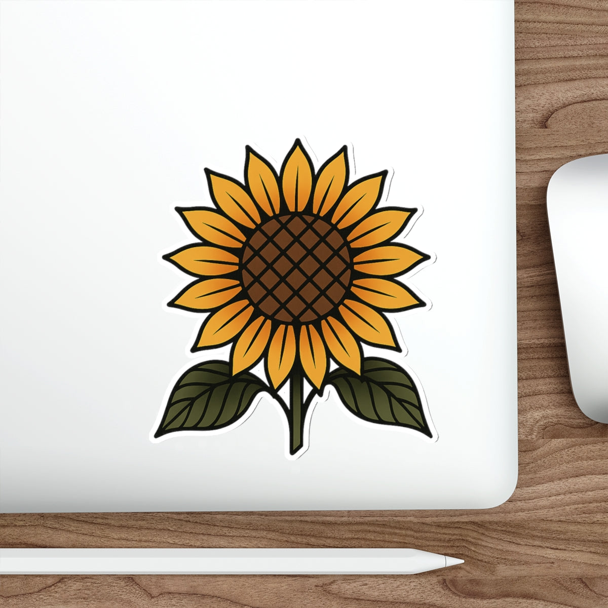 Sunflower Tattoo Sticker – Bold Flash Floral Vinyl Decal