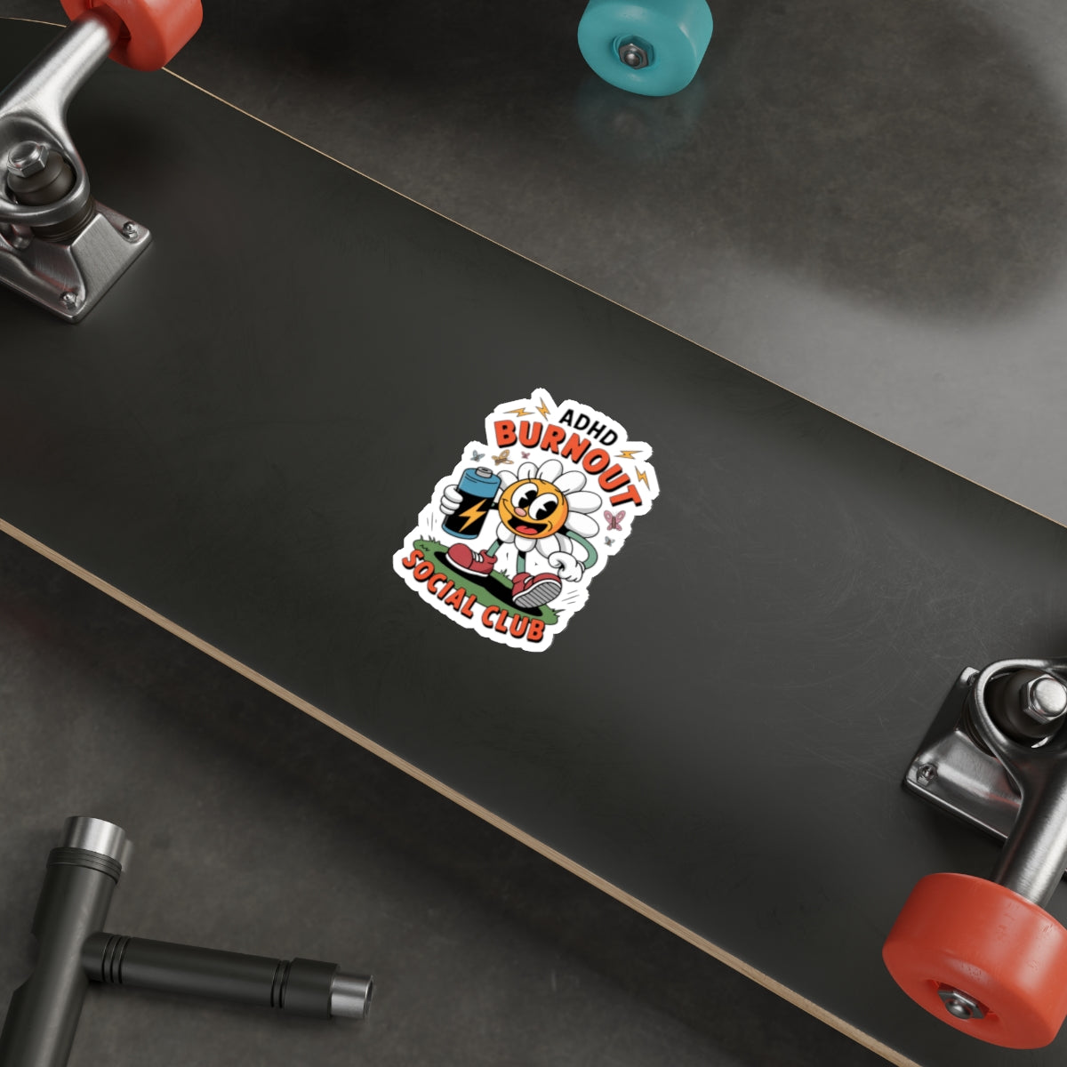 ADHD Burnout Social Club Sticker – Die-Cut Vinyl Sticker