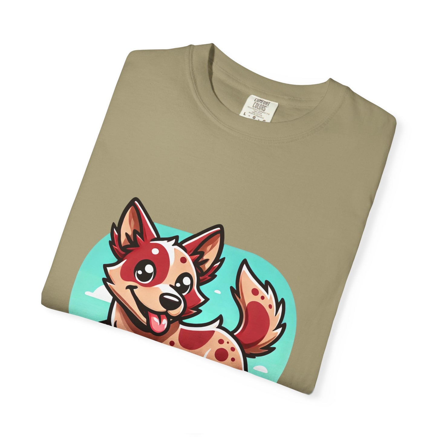 Playful Red Heeler Cartoon Dog T-Shirt – Comfort Colors Unisex Garment-Dyed Tee