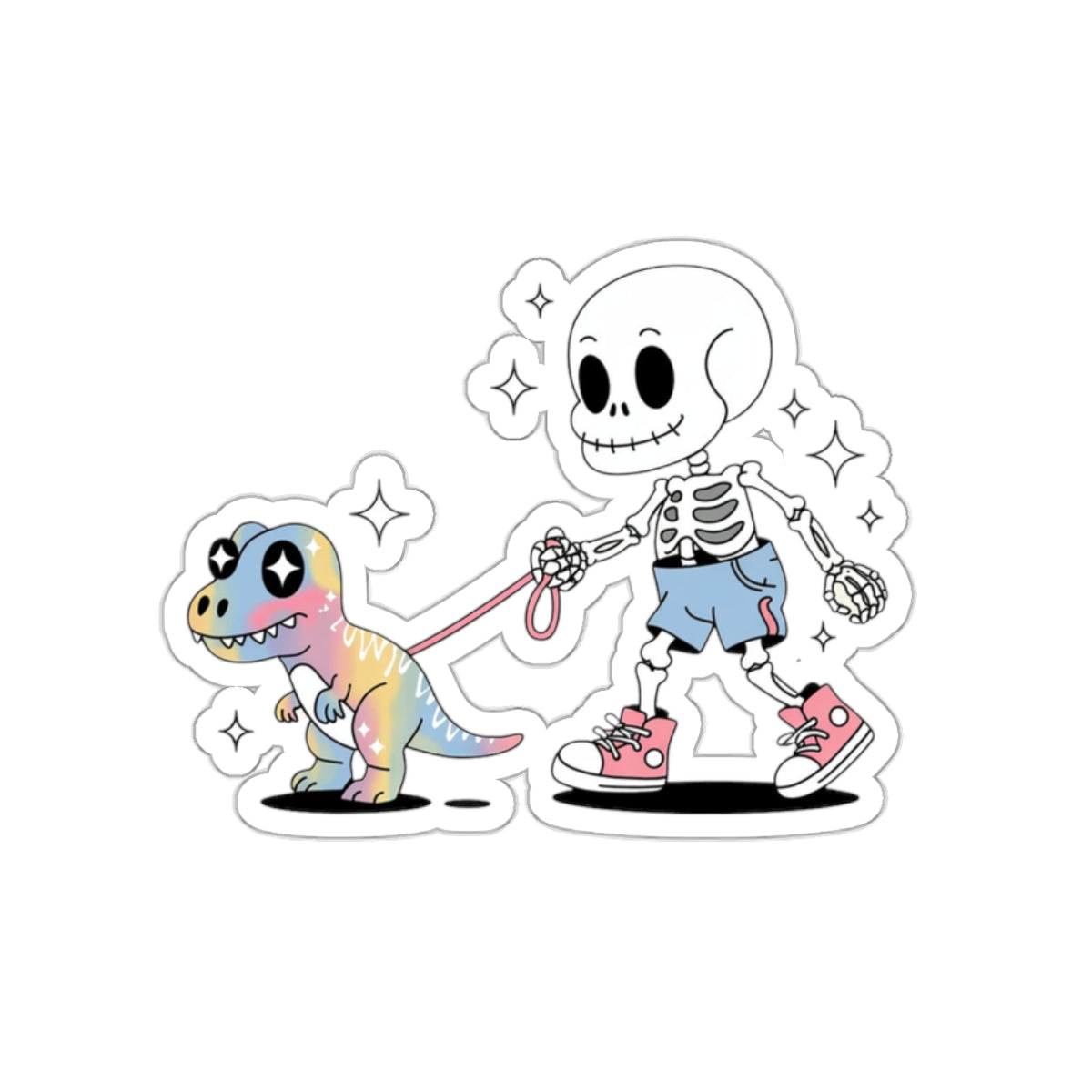 Dino Walk Sticker – Die-Cut Vinyl Sticker
