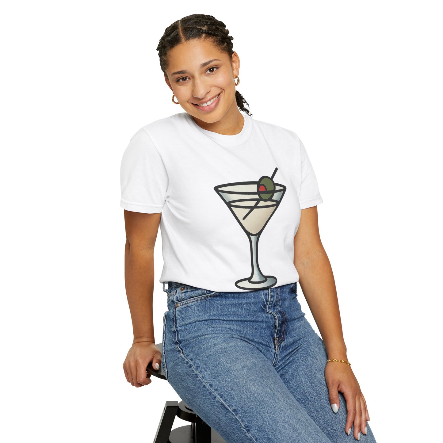 Classic Martini Glass Tee – Comfort Colors Unisex Garment-Dyed T-Shirt