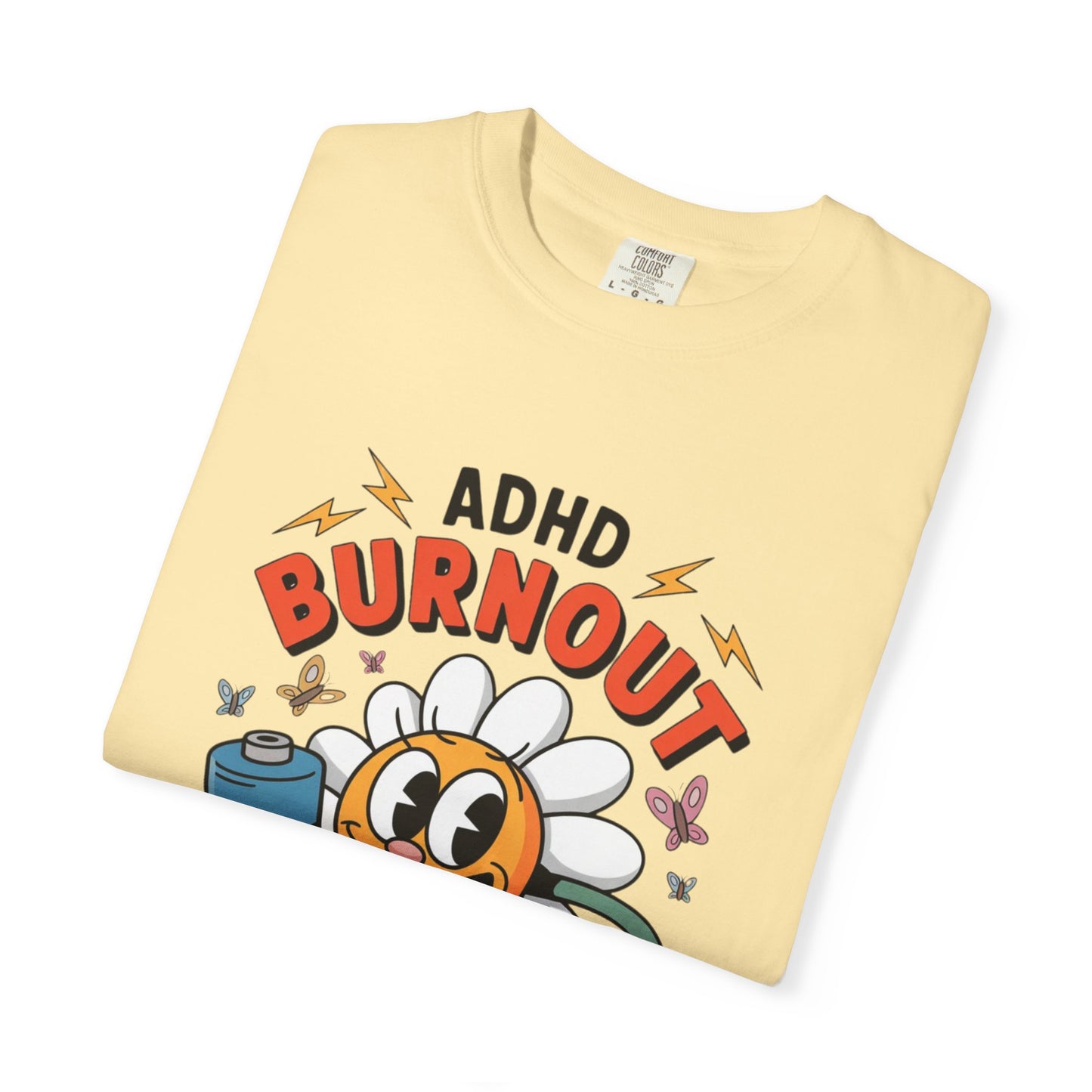 ADHD Burnout Social Club Tee – Funny Retro Flower Character Shirt