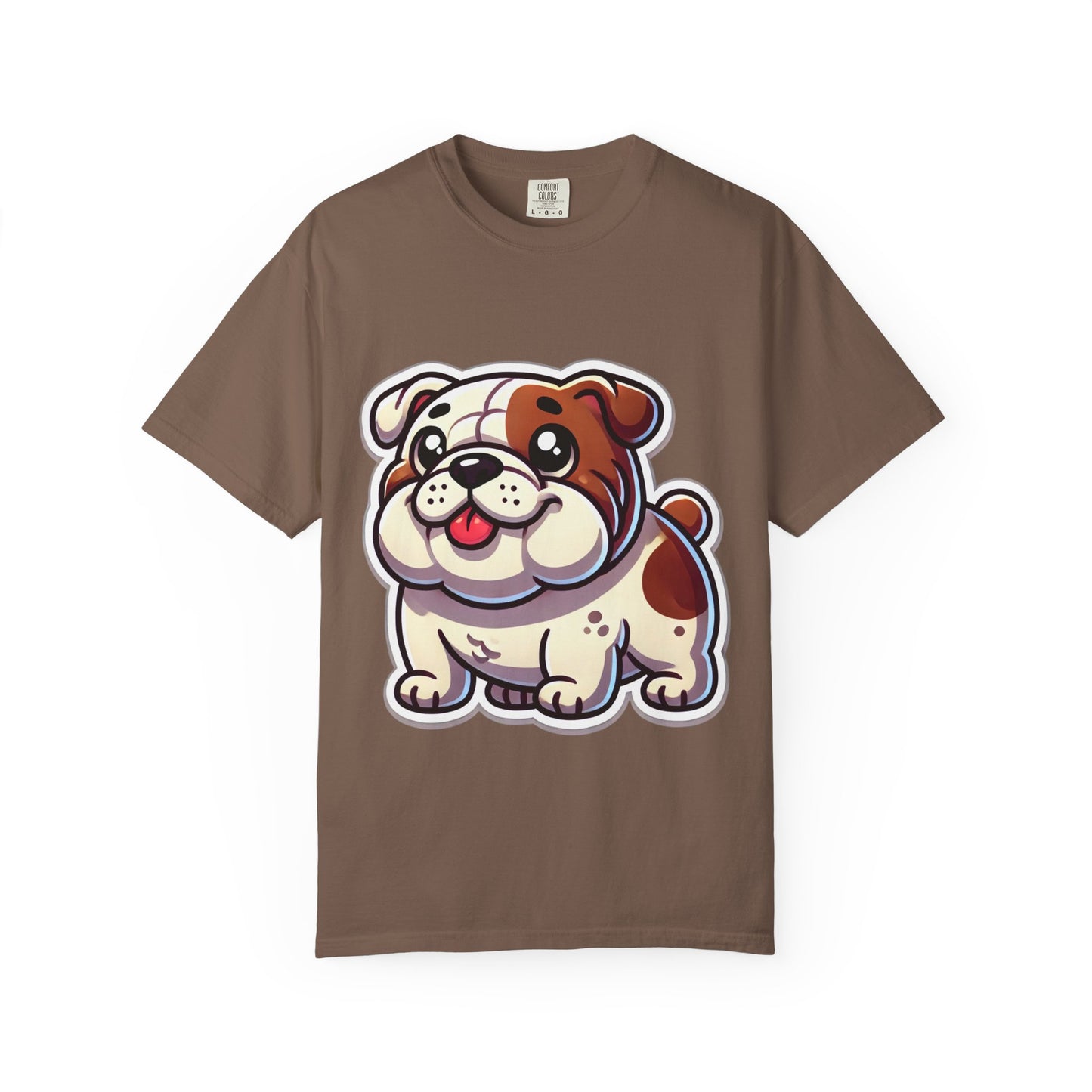 Cute English Bulldog Cartoon T-Shirt – Comfort Colors Unisex Garment-Dyed Tee