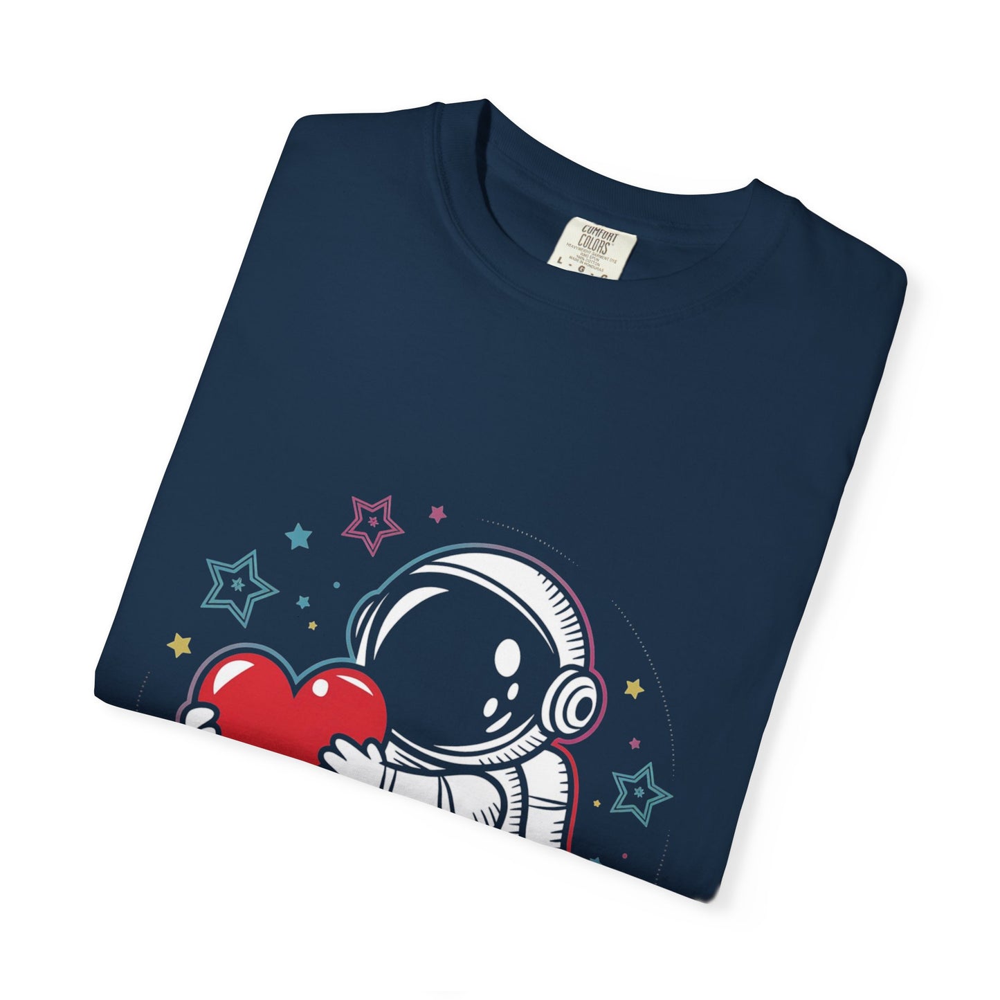 Space Love Astronaut Tee – Cute Heart and Stars Shirt