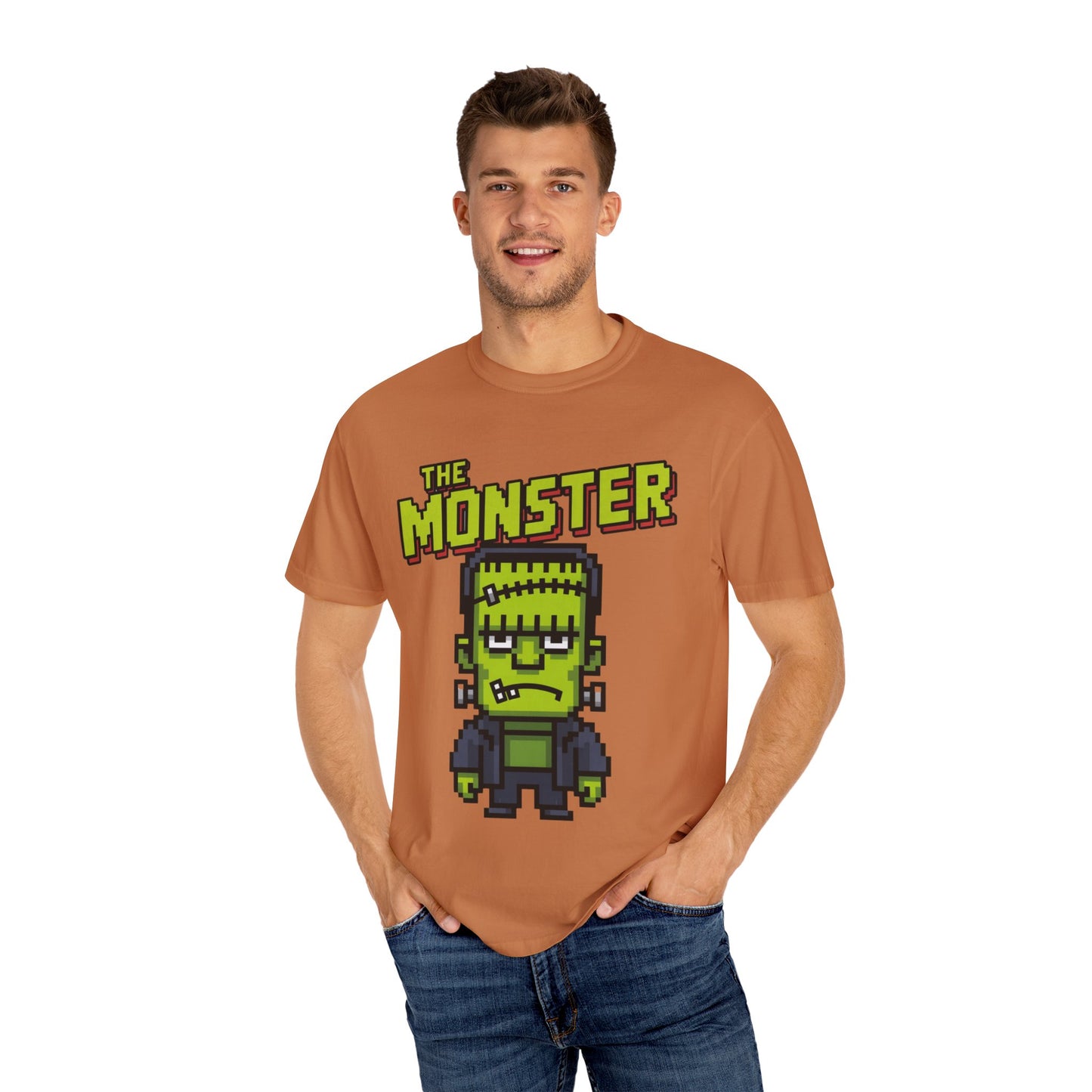 The Monster Pixel Art Tee – Retro Frankenstein Gaming Shirt