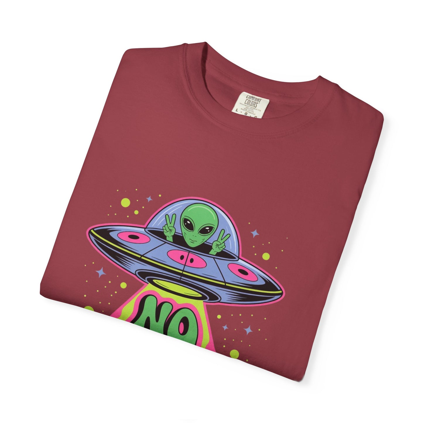 No Bad Trips Alien Tee – Psychedelic UFO Comfort Colors Shirt