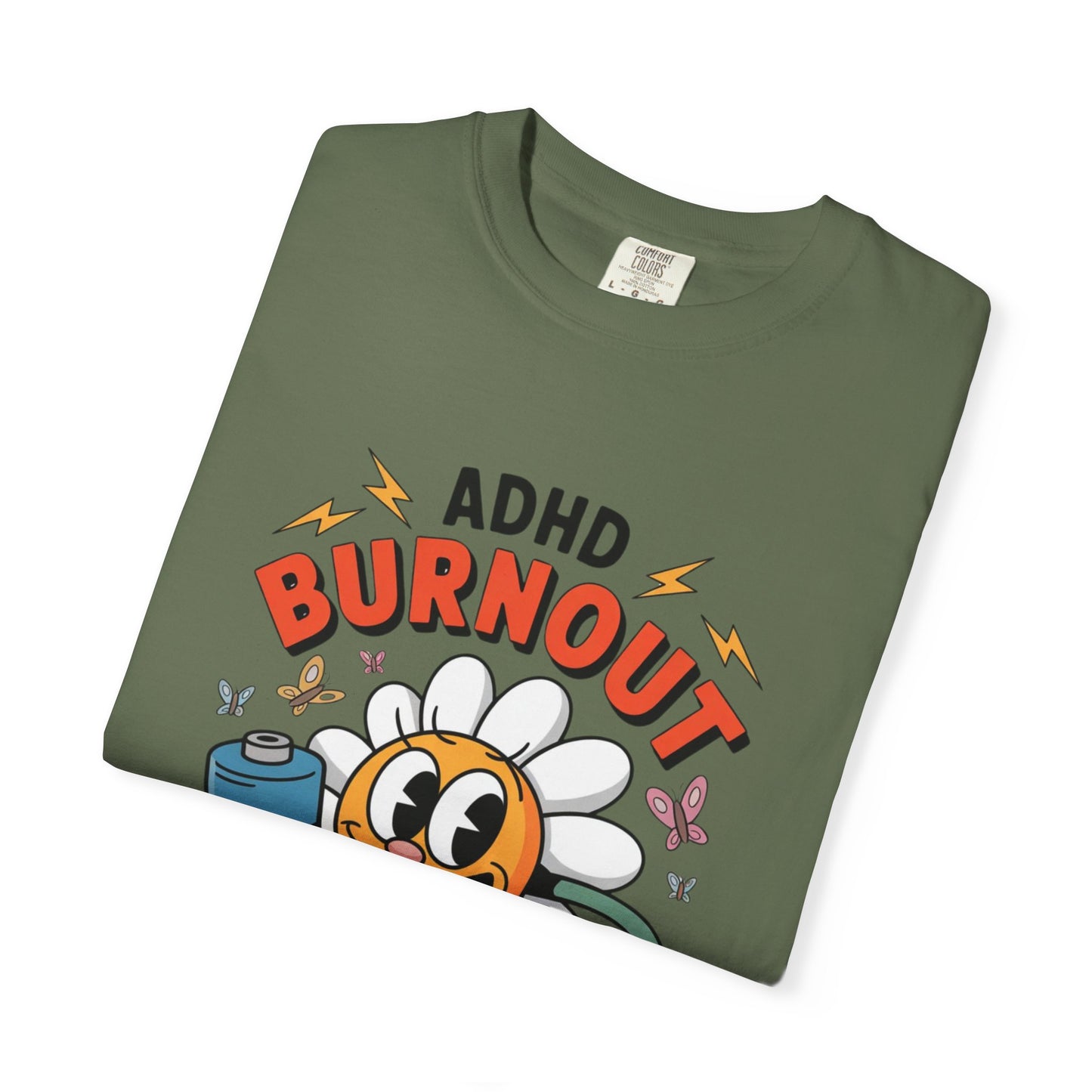 ADHD Burnout Social Club Tee – Funny Retro Flower Character Shirt