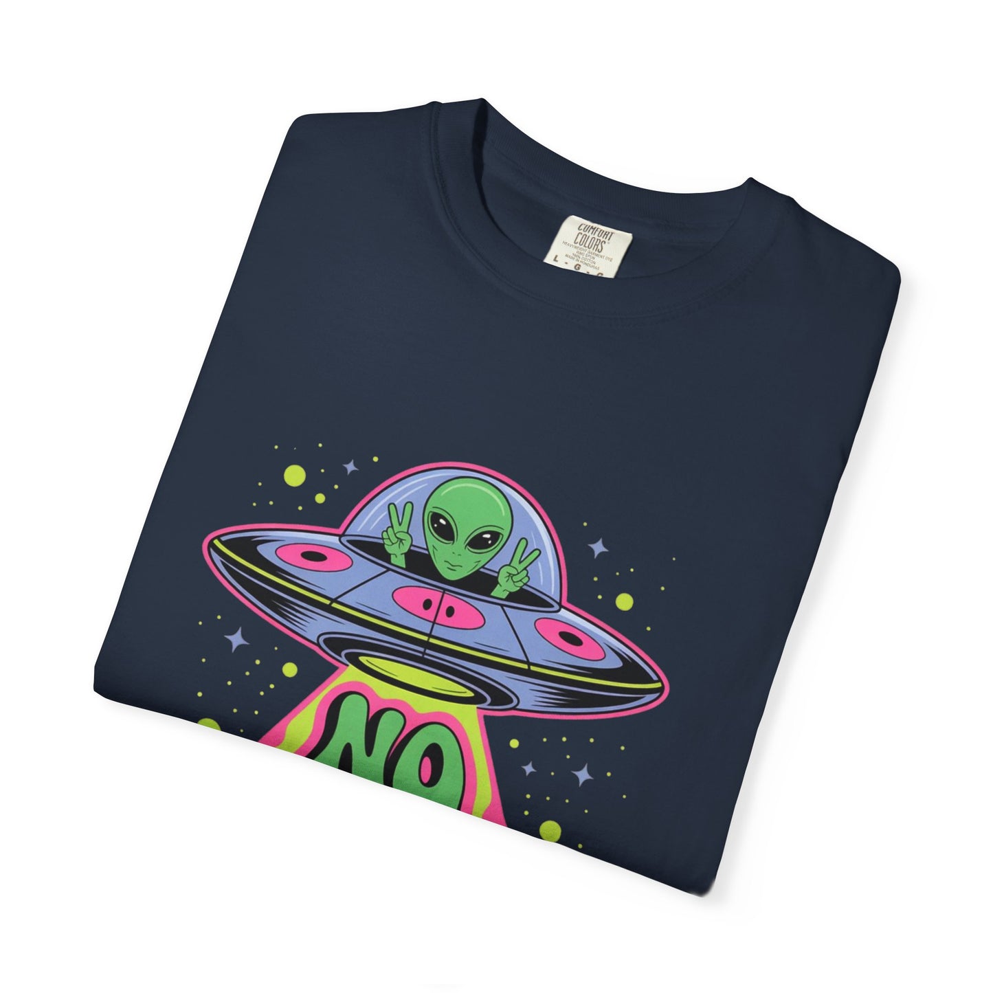 No Bad Trips Alien Tee – Psychedelic UFO Comfort Colors Shirt