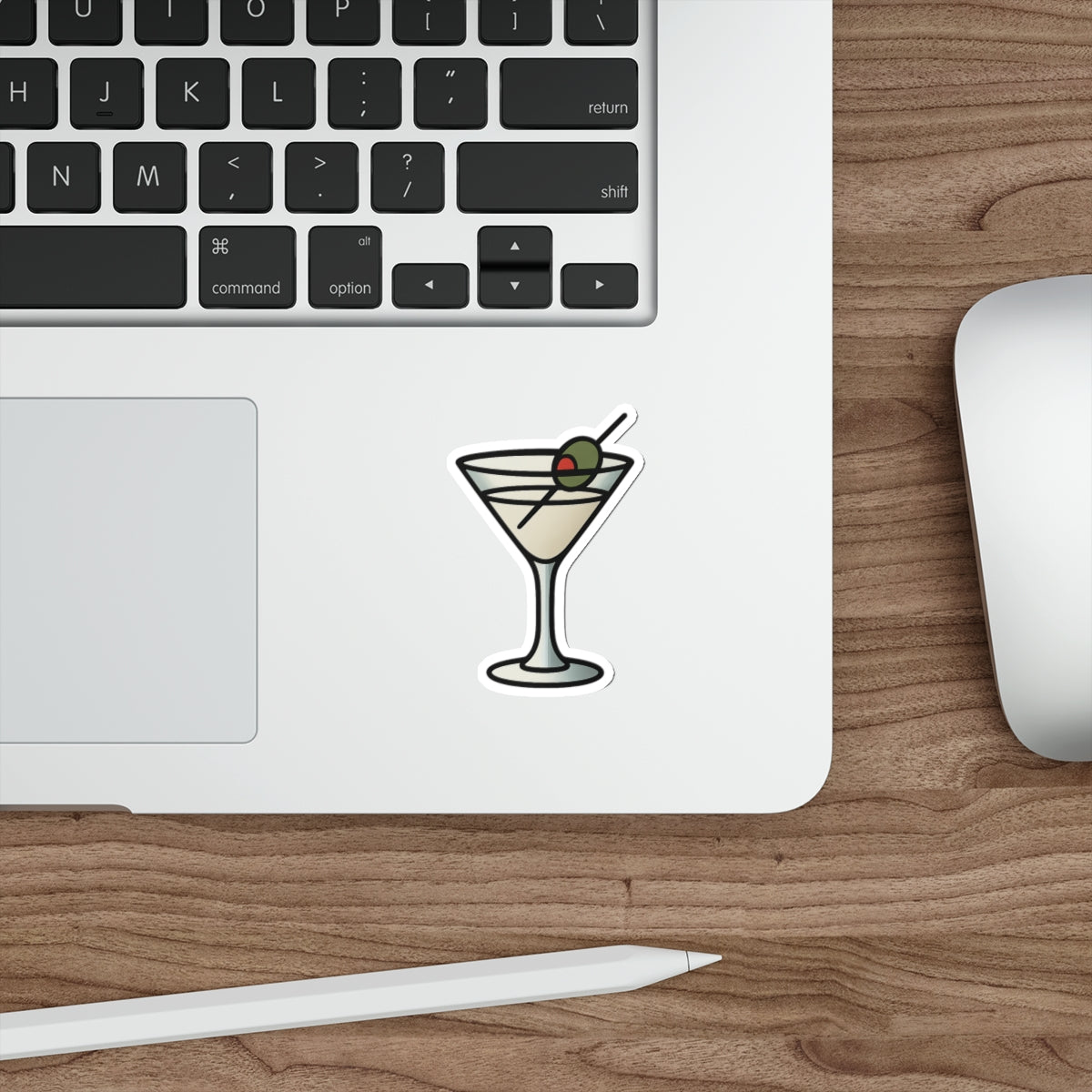 Martini Glass Sticker – Minimalist Cocktail Tattoo Style Vinyl Decal