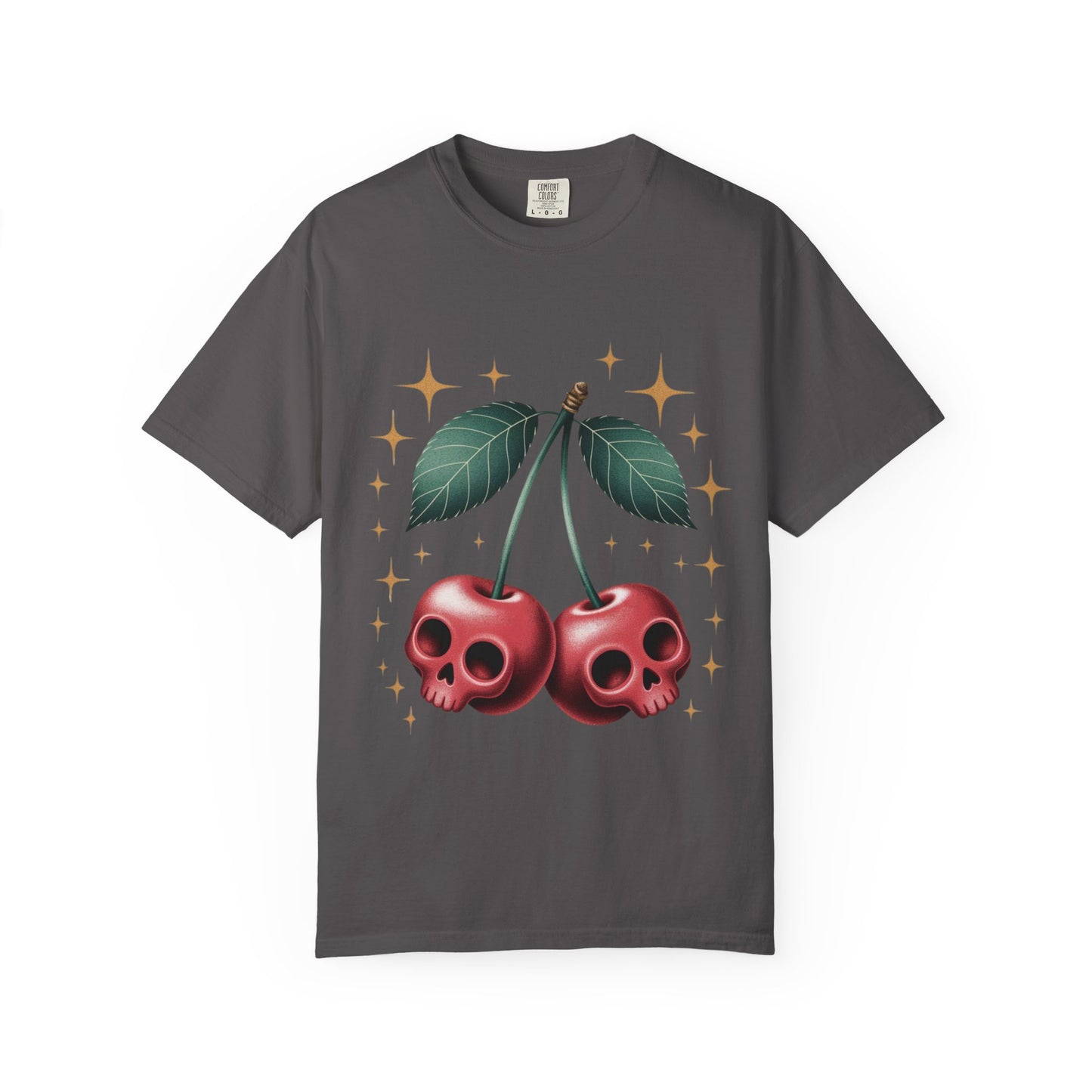 Cherry Skulls Tee – Dark Fruit Comfort Colors Graphic T-Shirt