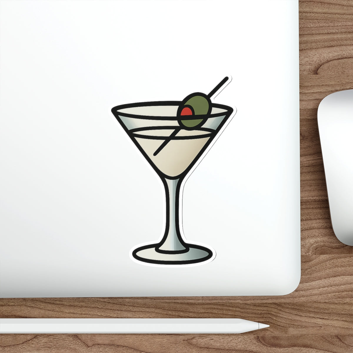 Martini Glass Sticker – Minimalist Cocktail Tattoo Style Vinyl Decal