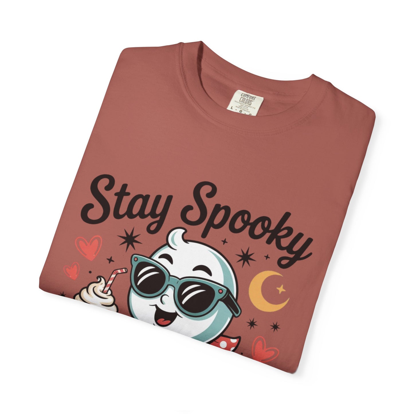 Stay Spooky Sweetheart Tee – Retro Ghost Milkshake Comfort Colors T-Shirt