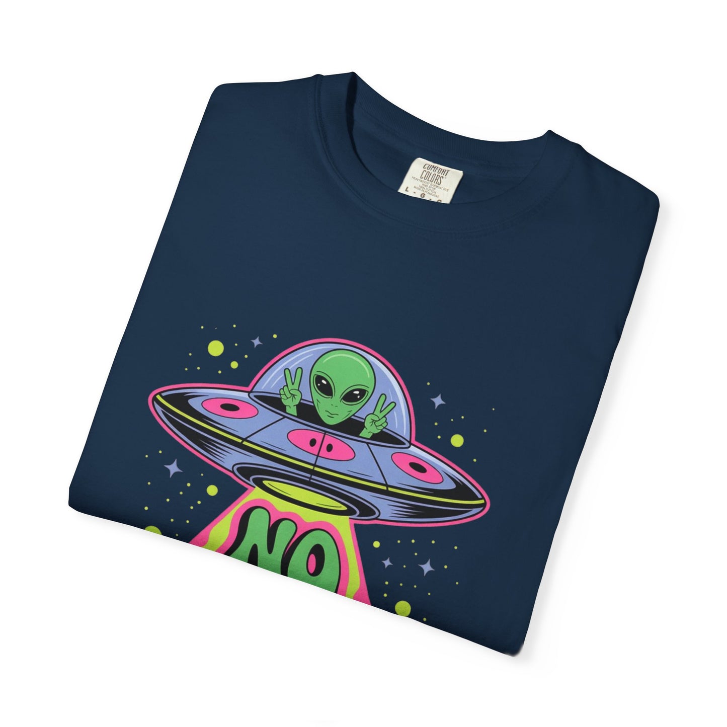 No Bad Trips Alien Tee – Psychedelic UFO Comfort Colors Shirt
