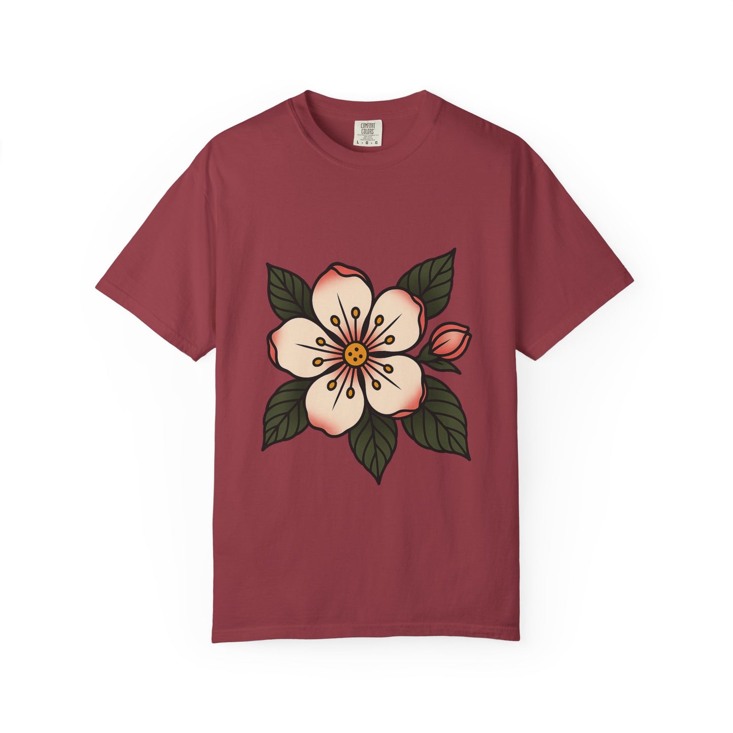 Traditional Blossom Tattoo Tee – Comfort Colors Unisex Garment-Dyed T-Shirt