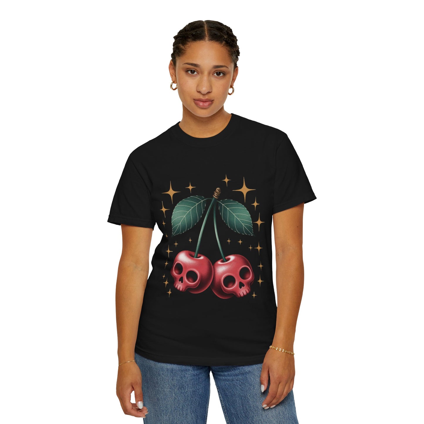 Cherry Skulls Tee – Dark Fruit Comfort Colors Graphic T-Shirt