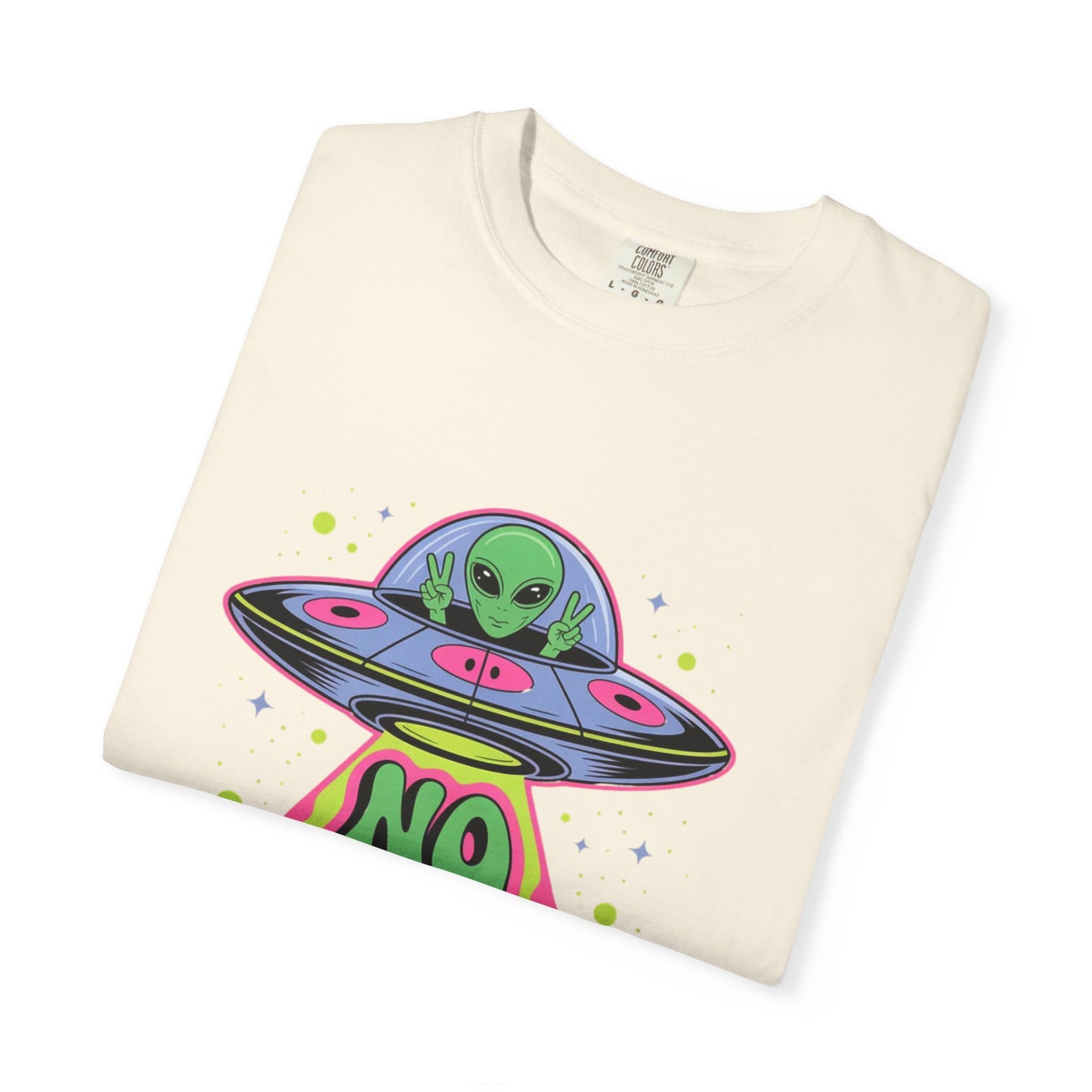 No Bad Trips Alien Tee – Psychedelic UFO Comfort Colors Shirt