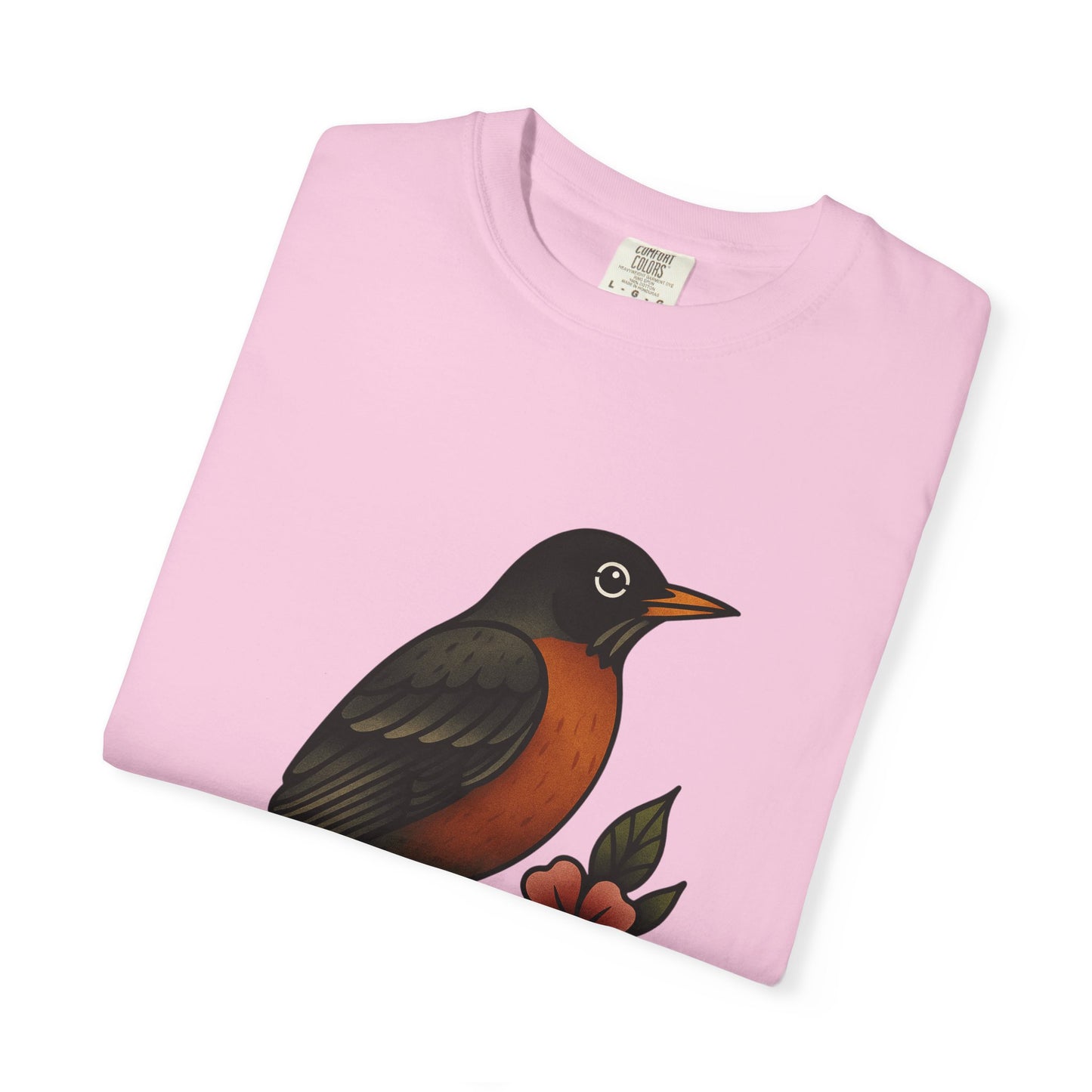 Robin & Wildflower Tattoo Tee – Comfort Colors Unisex Garment-Dyed T-Shirt