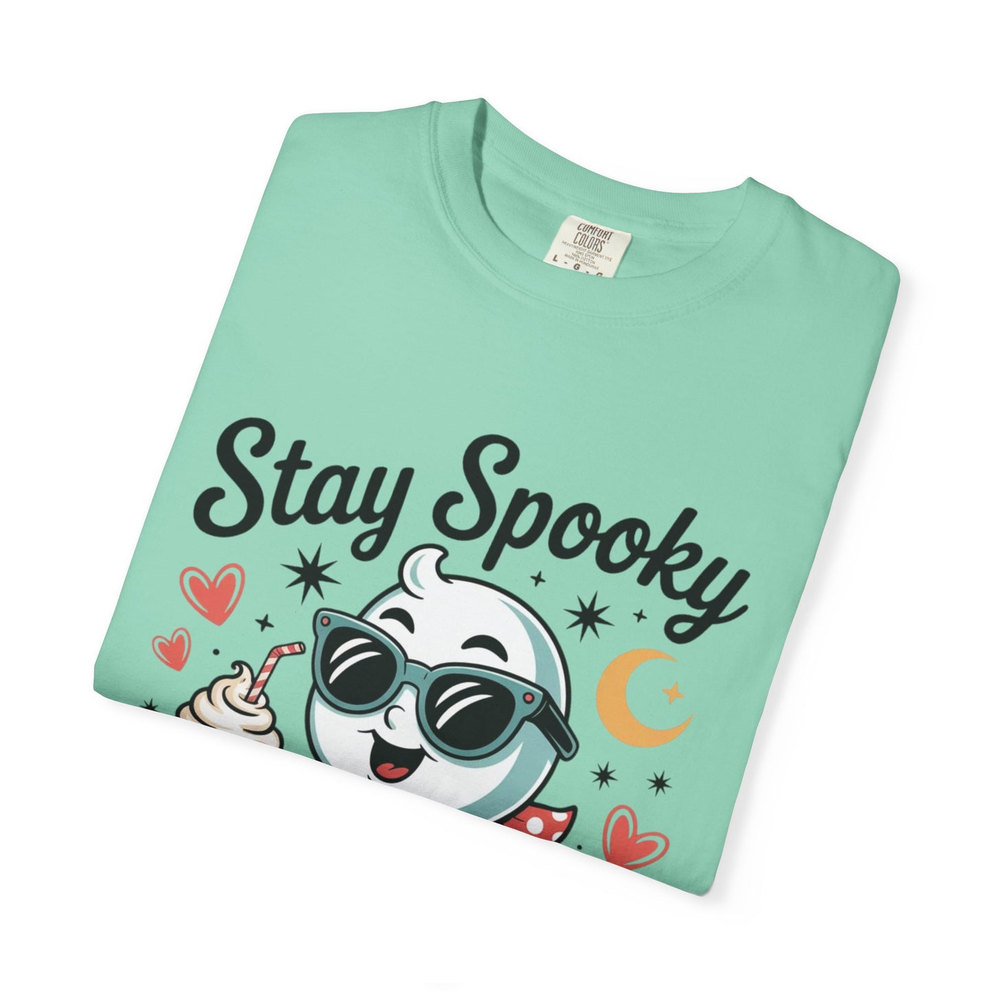 Stay Spooky Sweetheart Tee – Retro Ghost Milkshake Comfort Colors T-Shirt