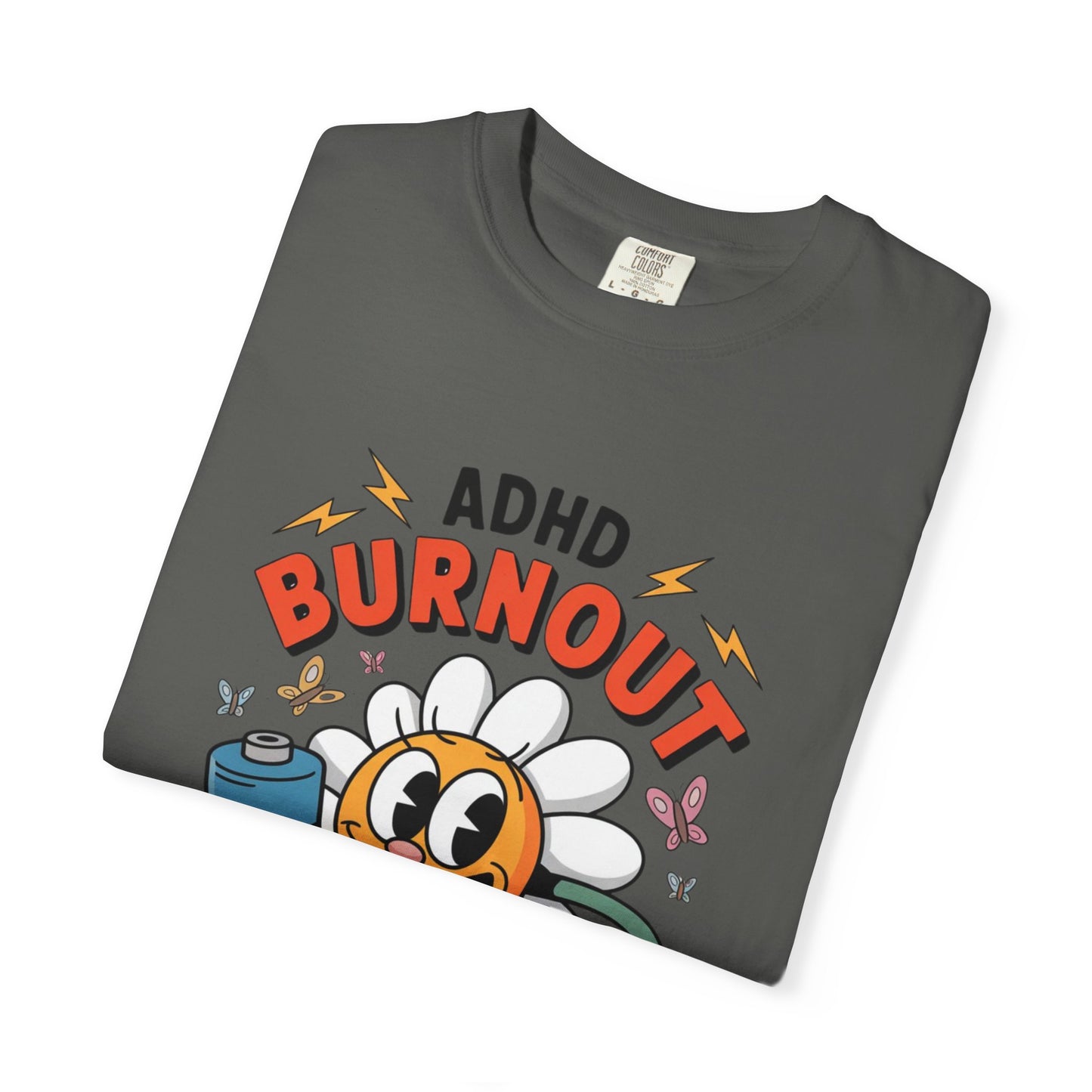 ADHD Burnout Social Club Tee – Funny Retro Flower Character Shirt