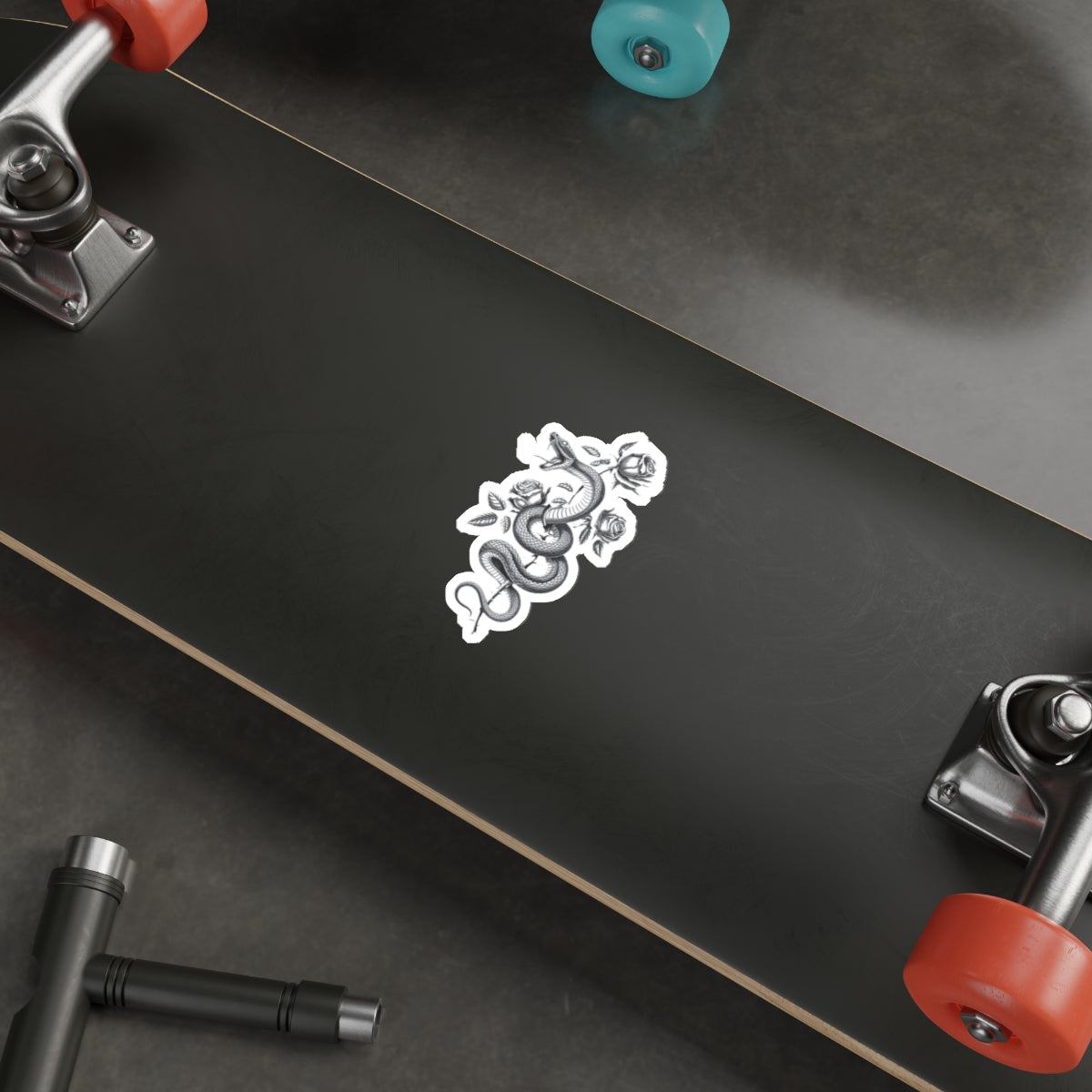 Snake and Rose Sticker – Die-Cut Vinyl Sticker