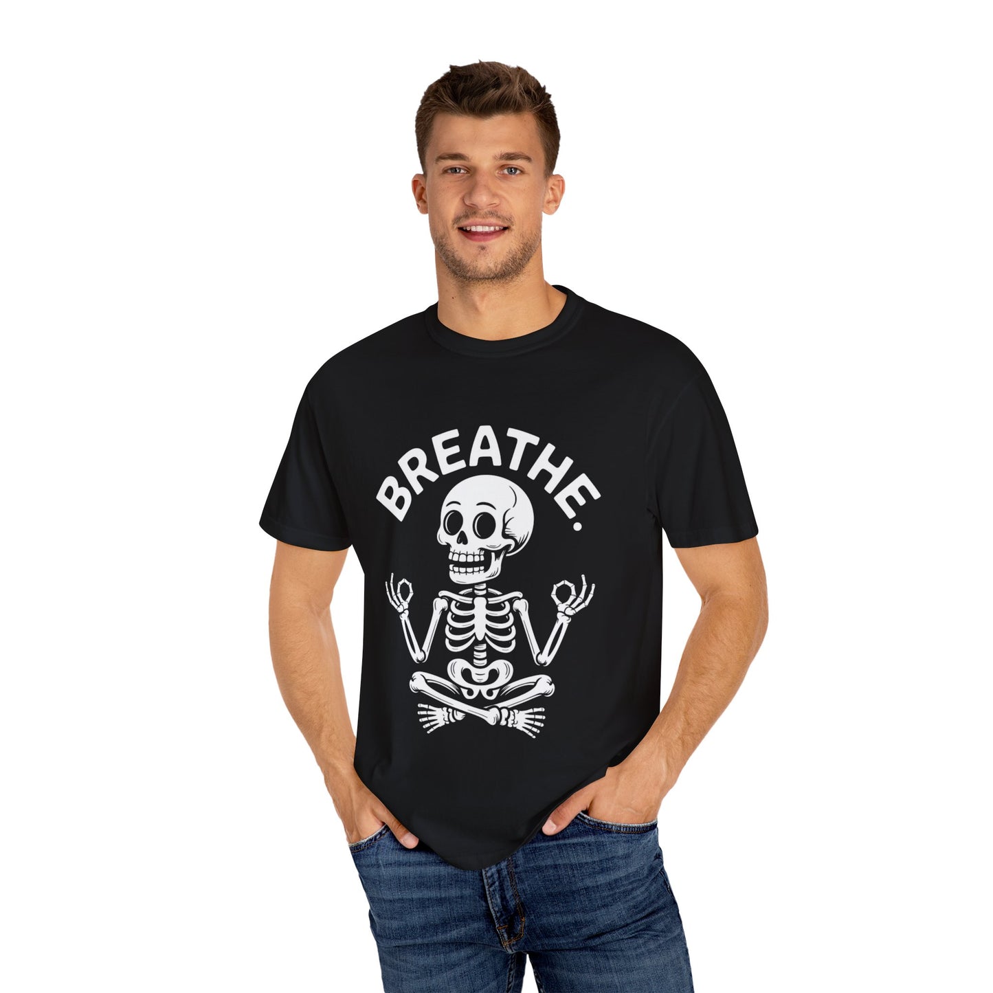 Breathe Skeleton Yoga Tee – Meditating Bones Shirt