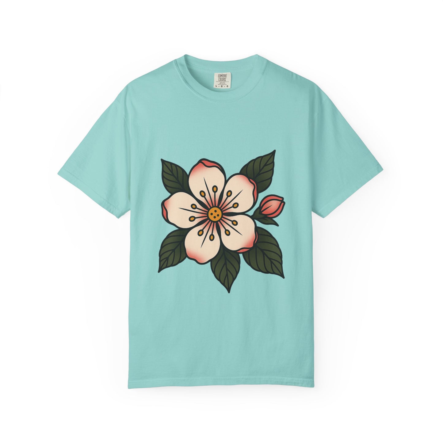 Traditional Blossom Tattoo Tee – Comfort Colors Unisex Garment-Dyed T-Shirt
