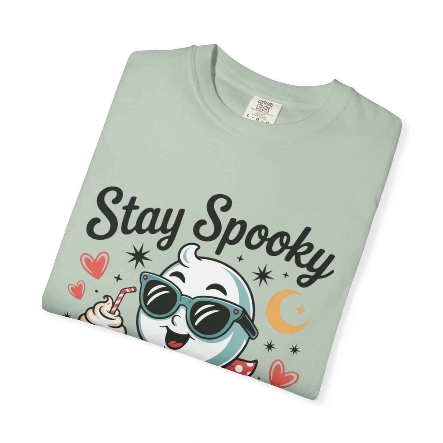 Stay Spooky Sweetheart Tee – Retro Ghost Milkshake Comfort Colors T-Shirt