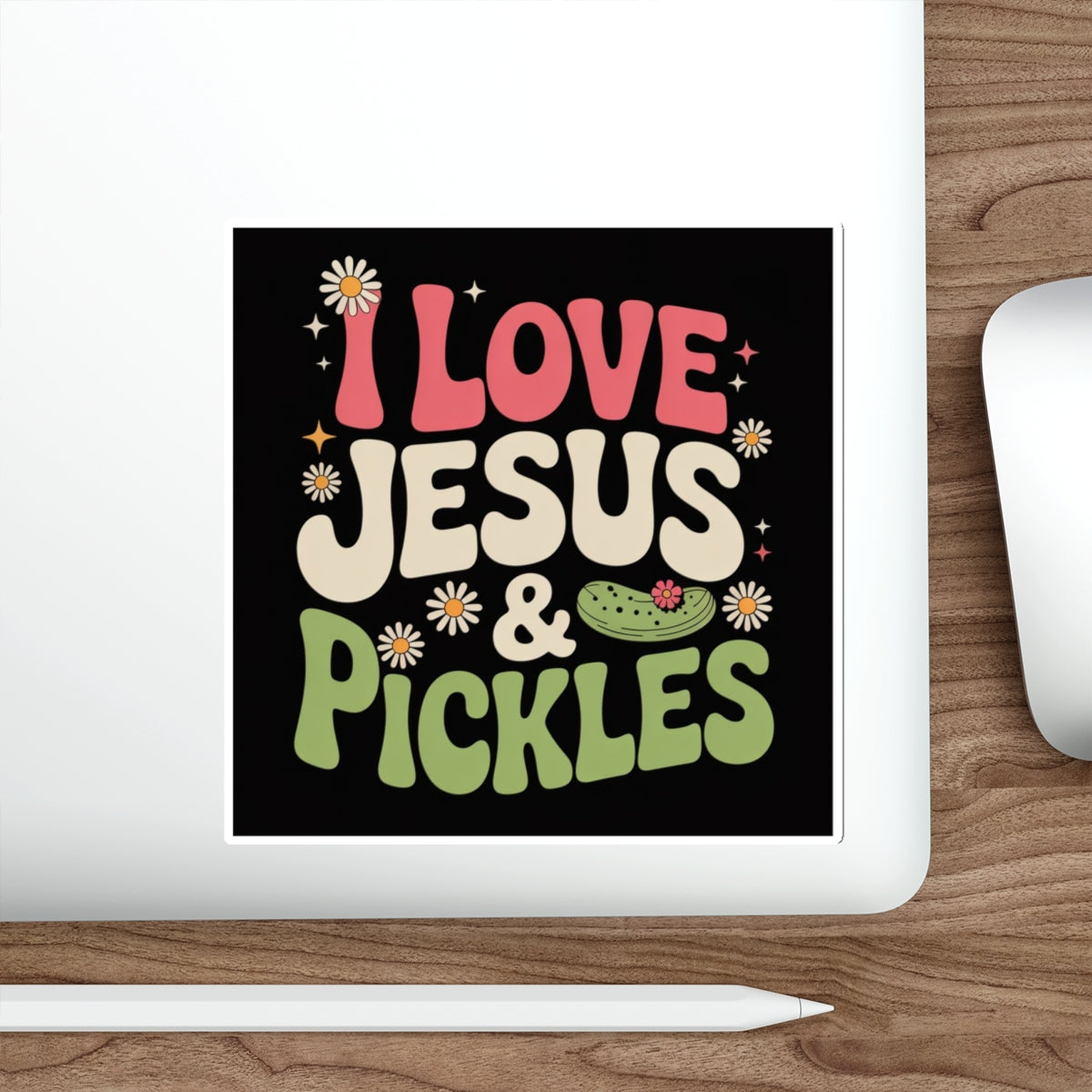 I Love Jesus & Pickles Sticker – Die-Cut Vinyl Sticker