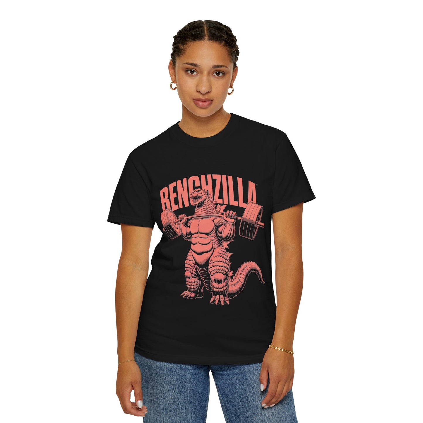 Benchzilla Gym Tee – Godzilla Lifting Parody Shirt