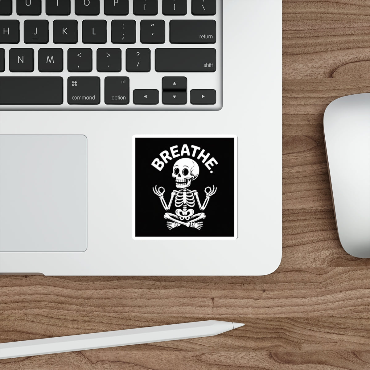 Breathe Skeleton Yoga Sticker – Die-Cut Vinyl Sticker