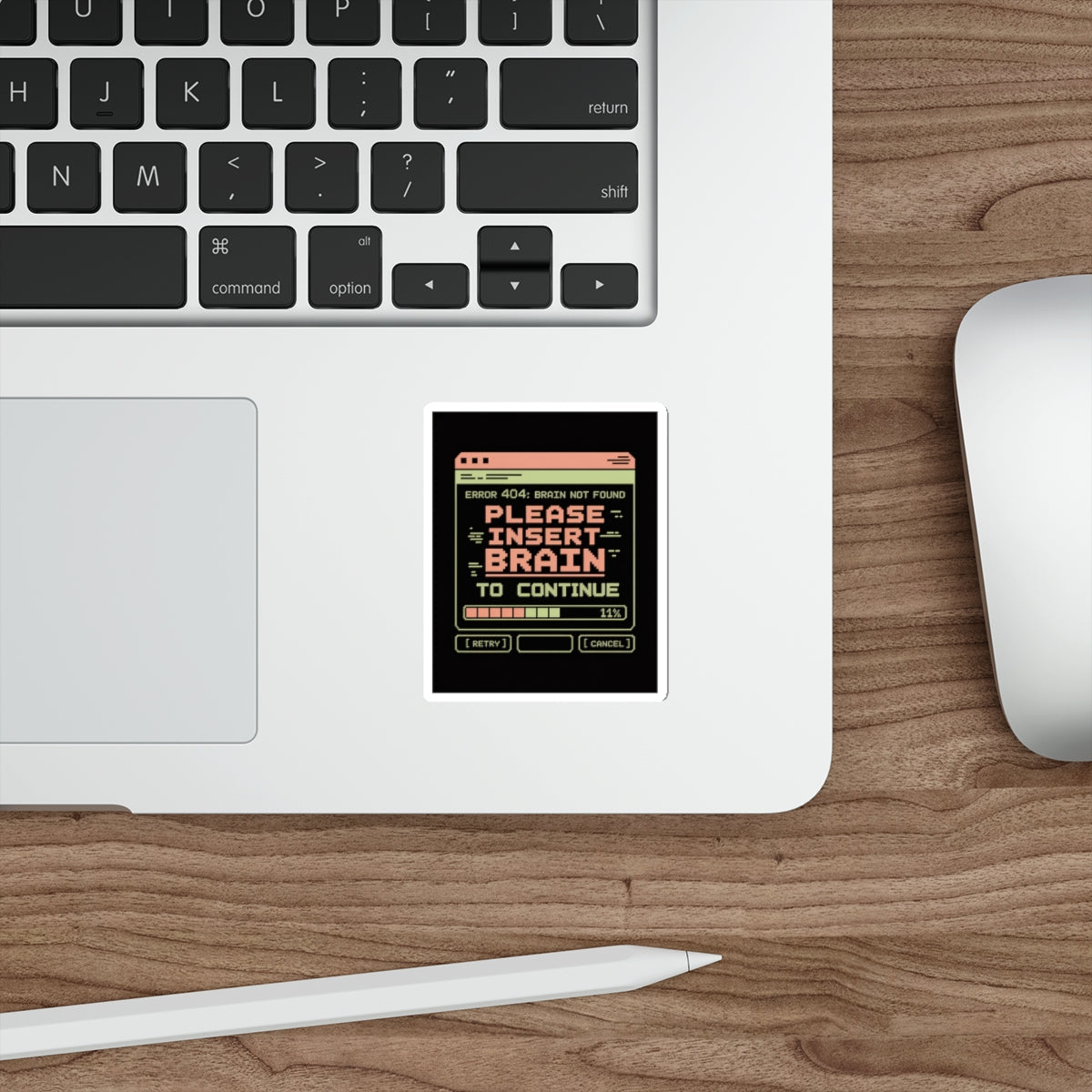 Insert Brain to Continue Sticker – Die-Cut Vinyl Sticker