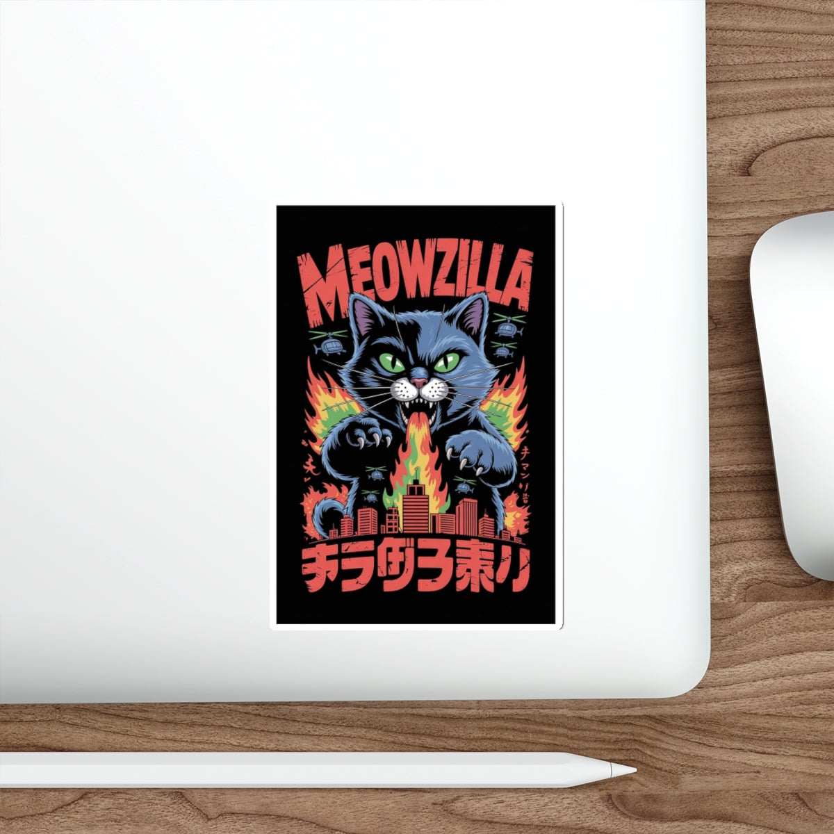 Meowzilla Sticker – Die-Cut Vinyl Sticker