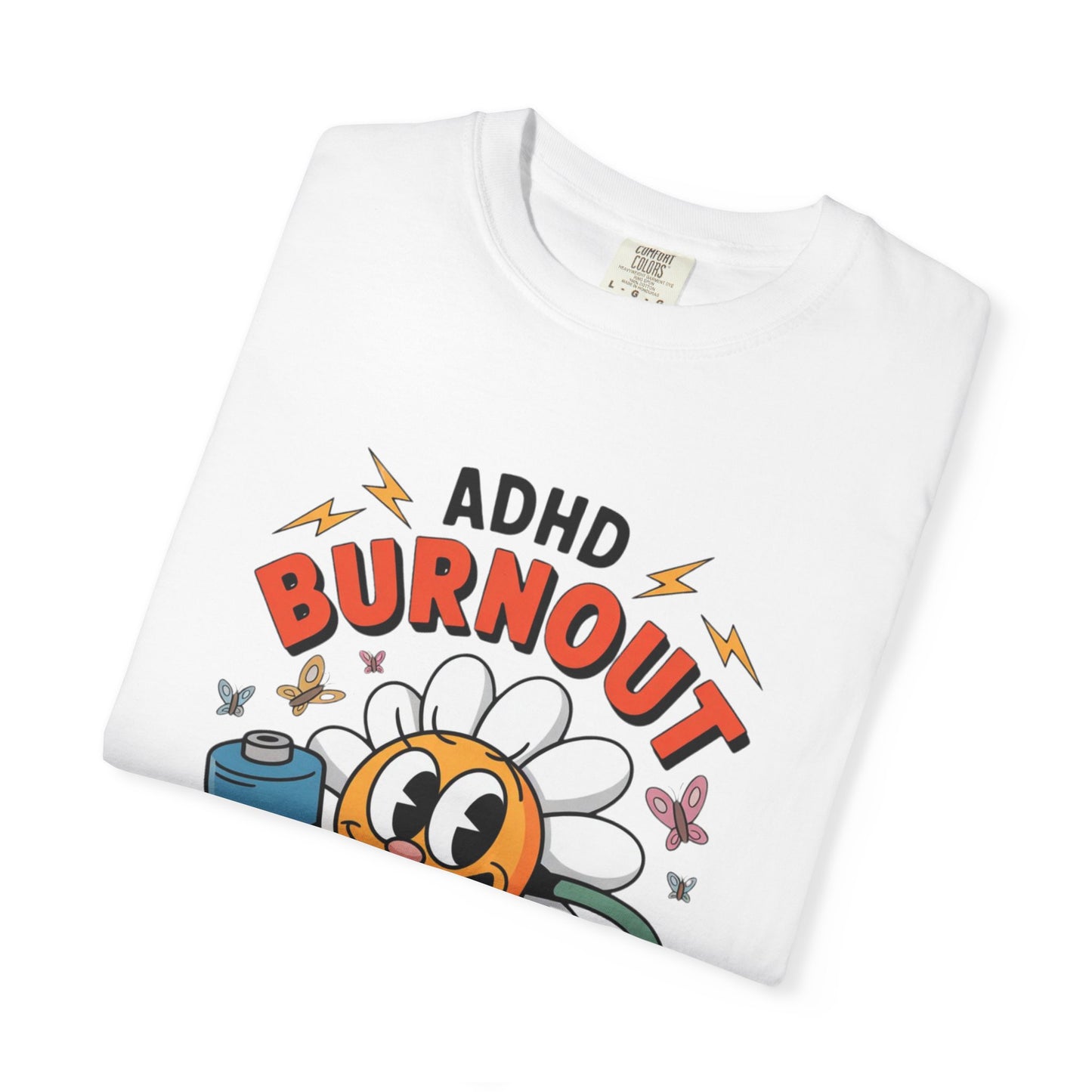 ADHD Burnout Social Club Tee – Funny Retro Flower Character Shirt
