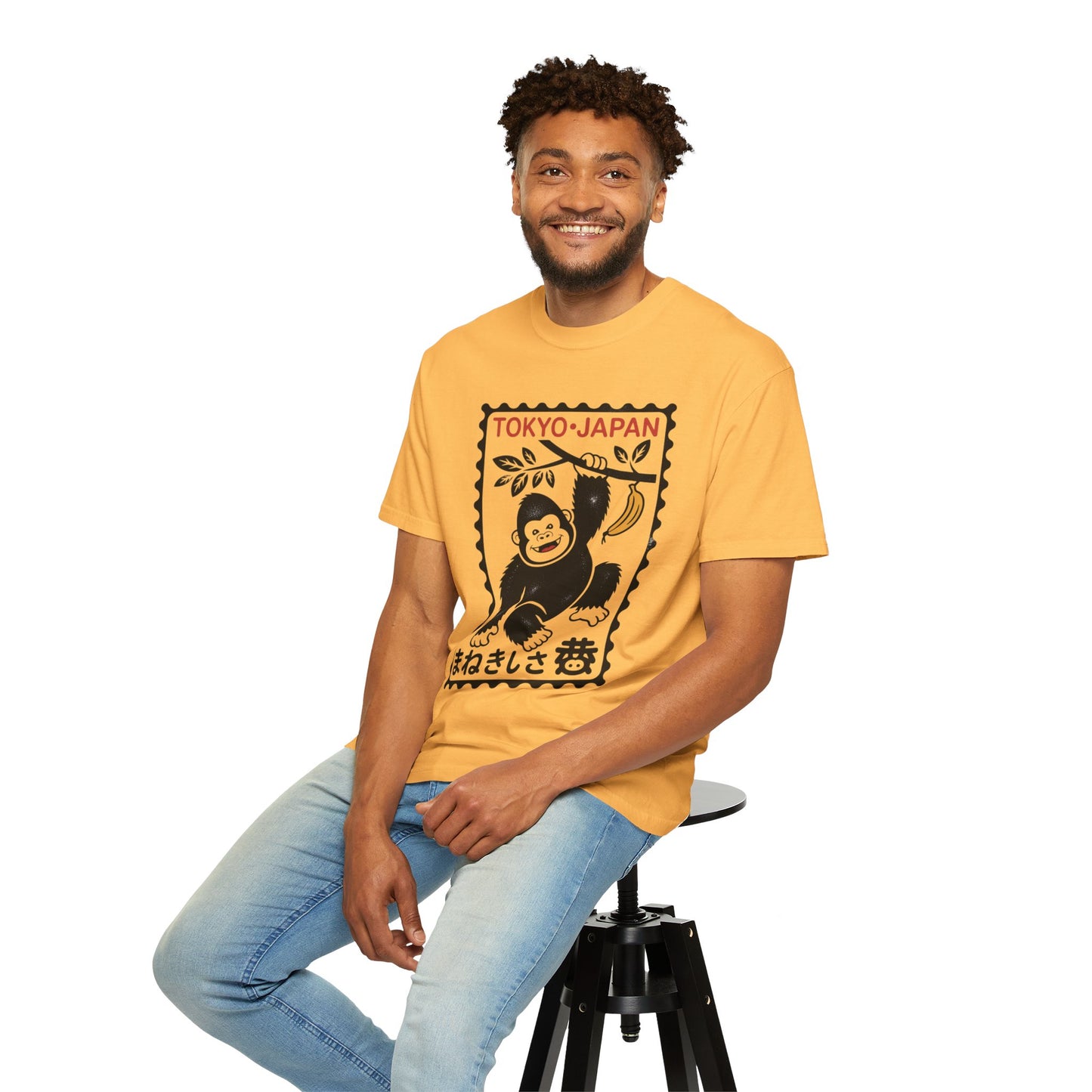 Tokyo Banana Gorilla Tee – Japanese Stamp-Inspired Comfort Colors T-Shirt