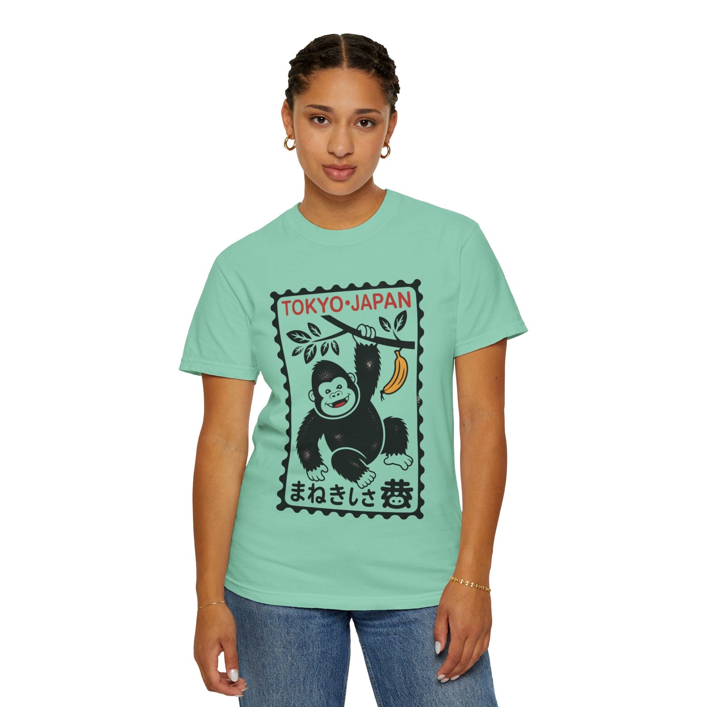 Tokyo Banana Gorilla Tee – Japanese Stamp-Inspired Comfort Colors T-Shirt