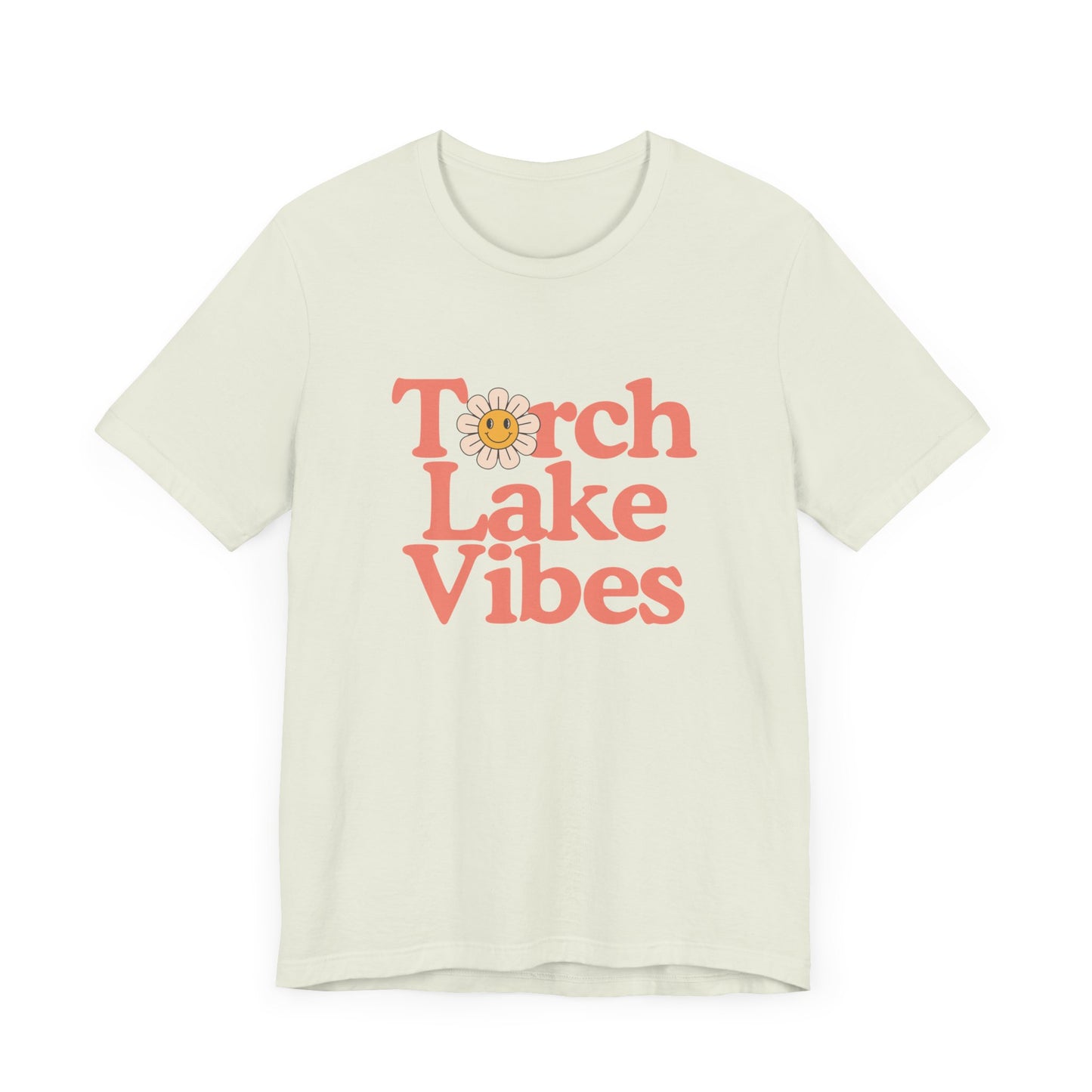 Torch Lake Vibes T-Shirt – Women’s Michigan Lake Life Tee with Floral Design, Summer Boating Shirt