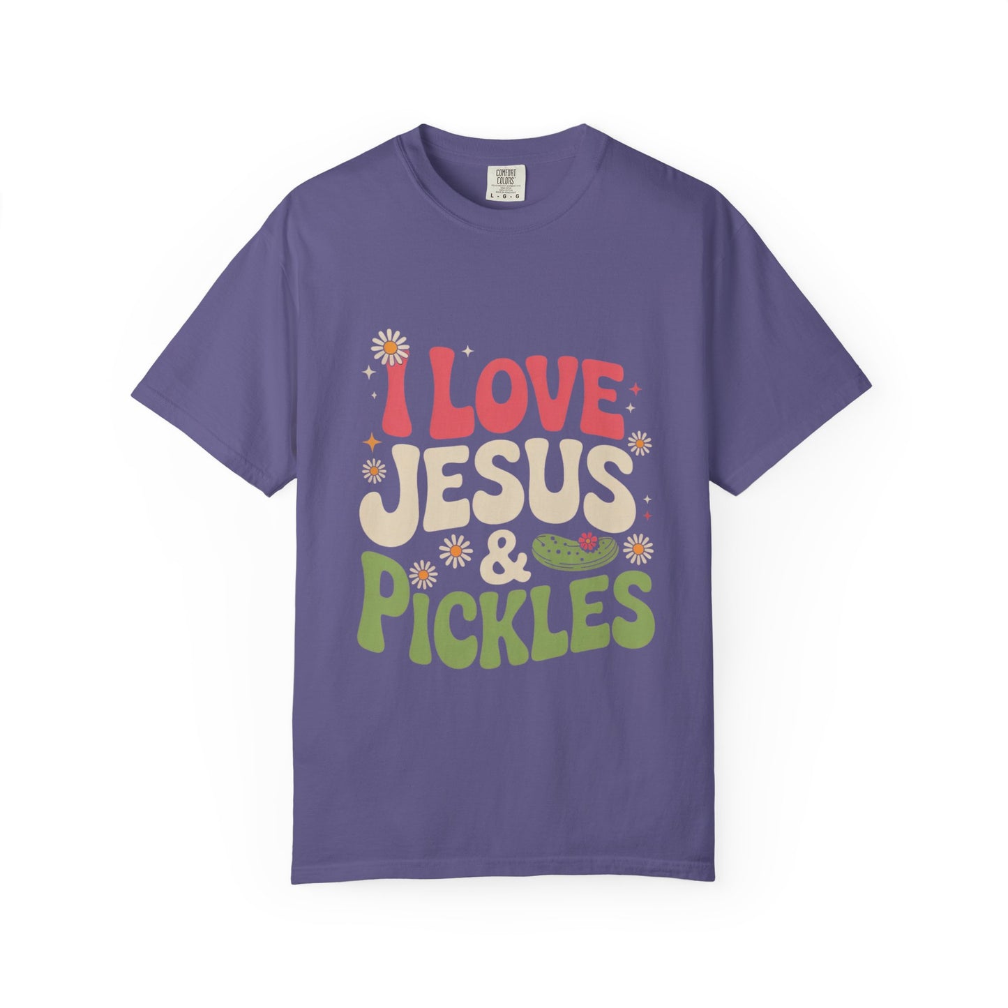 I Love Jesus & Pickles Tee – Faith Meets Flavor Comfort Colors T-Shirt