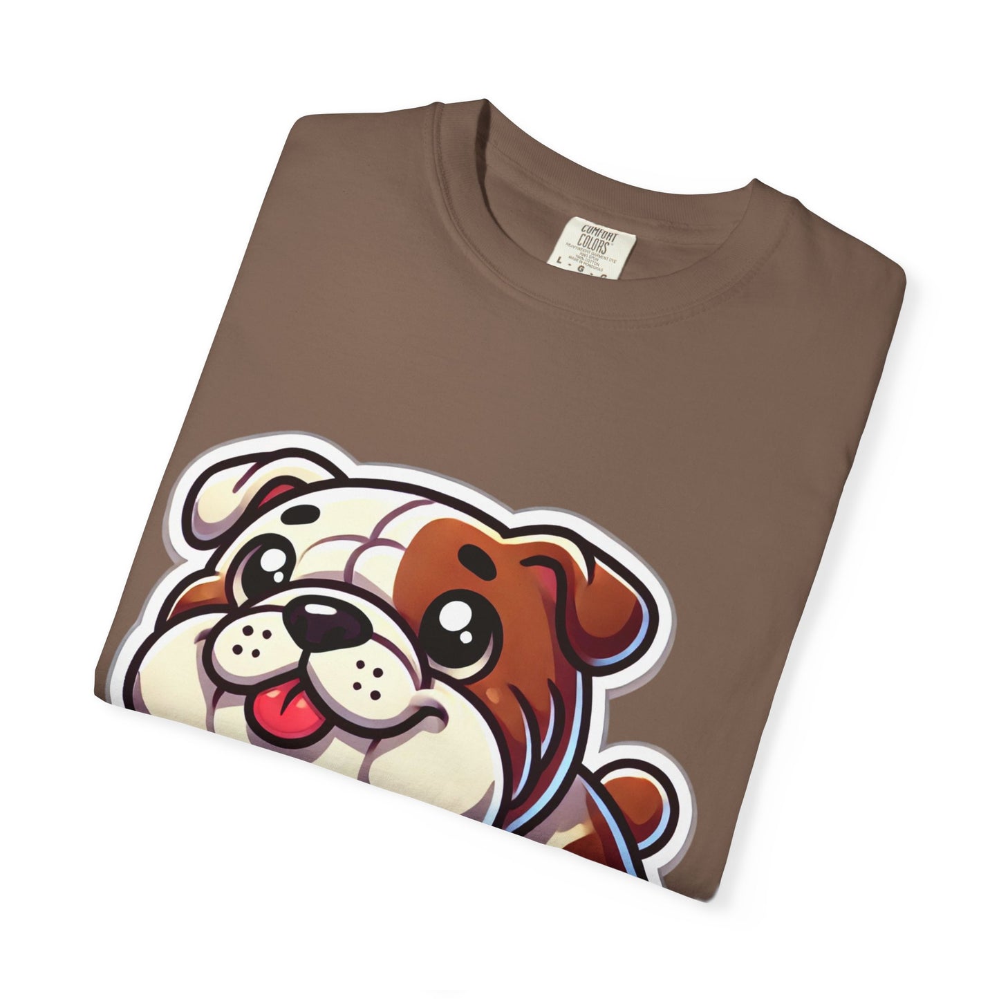 Cute English Bulldog Cartoon T-Shirt – Comfort Colors Unisex Garment-Dyed Tee