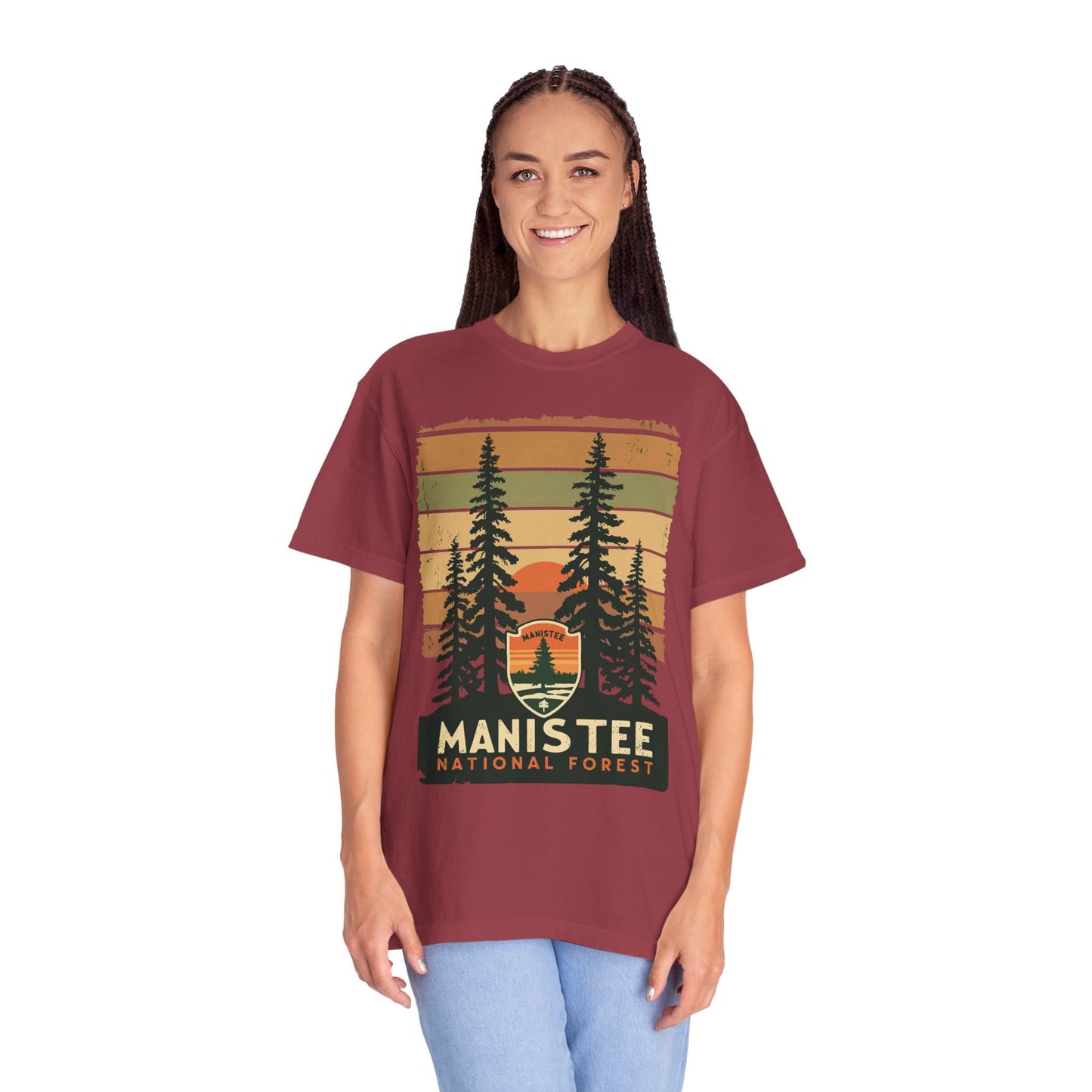 Manistee National Forest Unisex T-Shirt β Michigan Outdoors Shirt with Tree Design, Nature & Hiking Tee