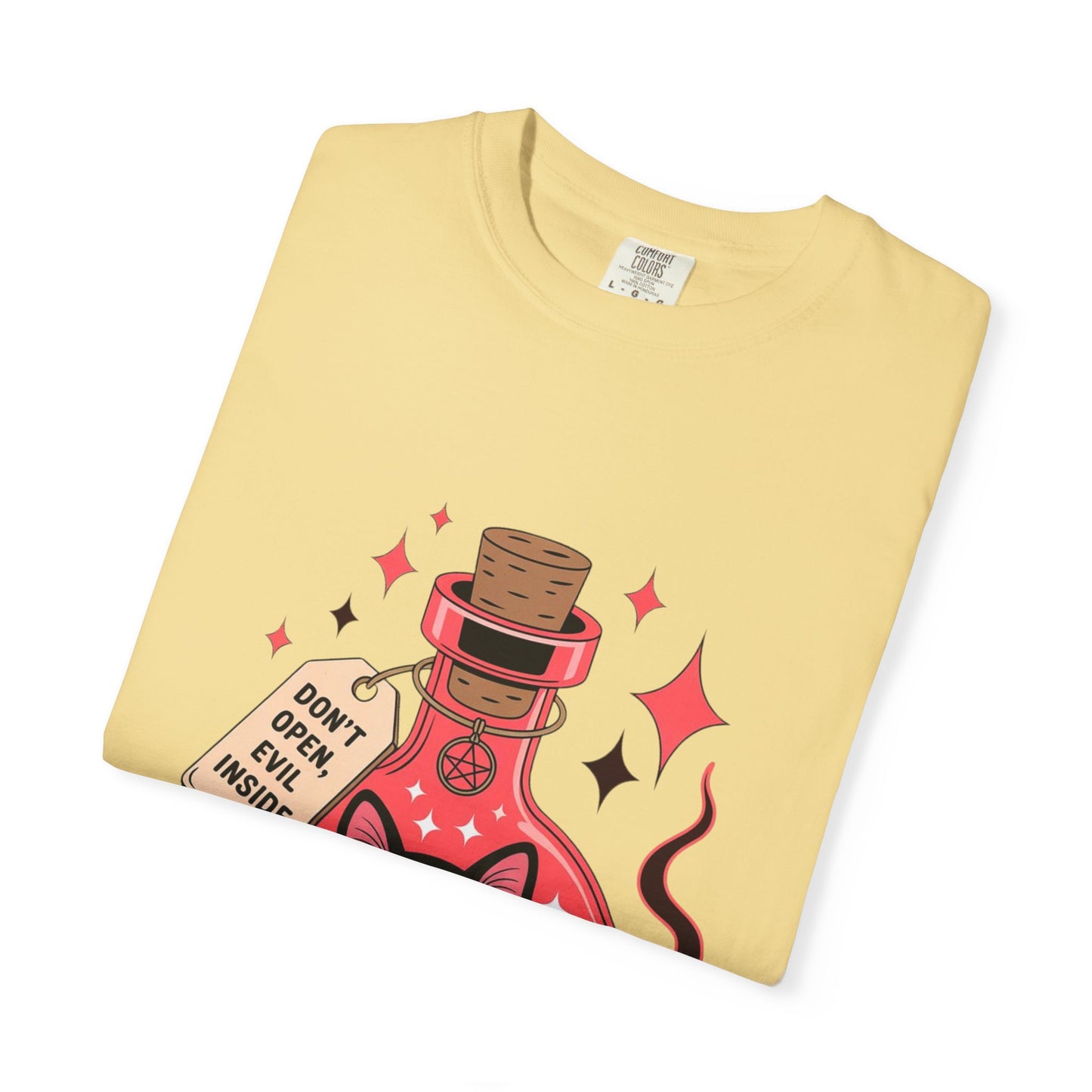 Evil Cat Potion Tee – Gothic Bottle Familiar Comfort Colors T-Shirt