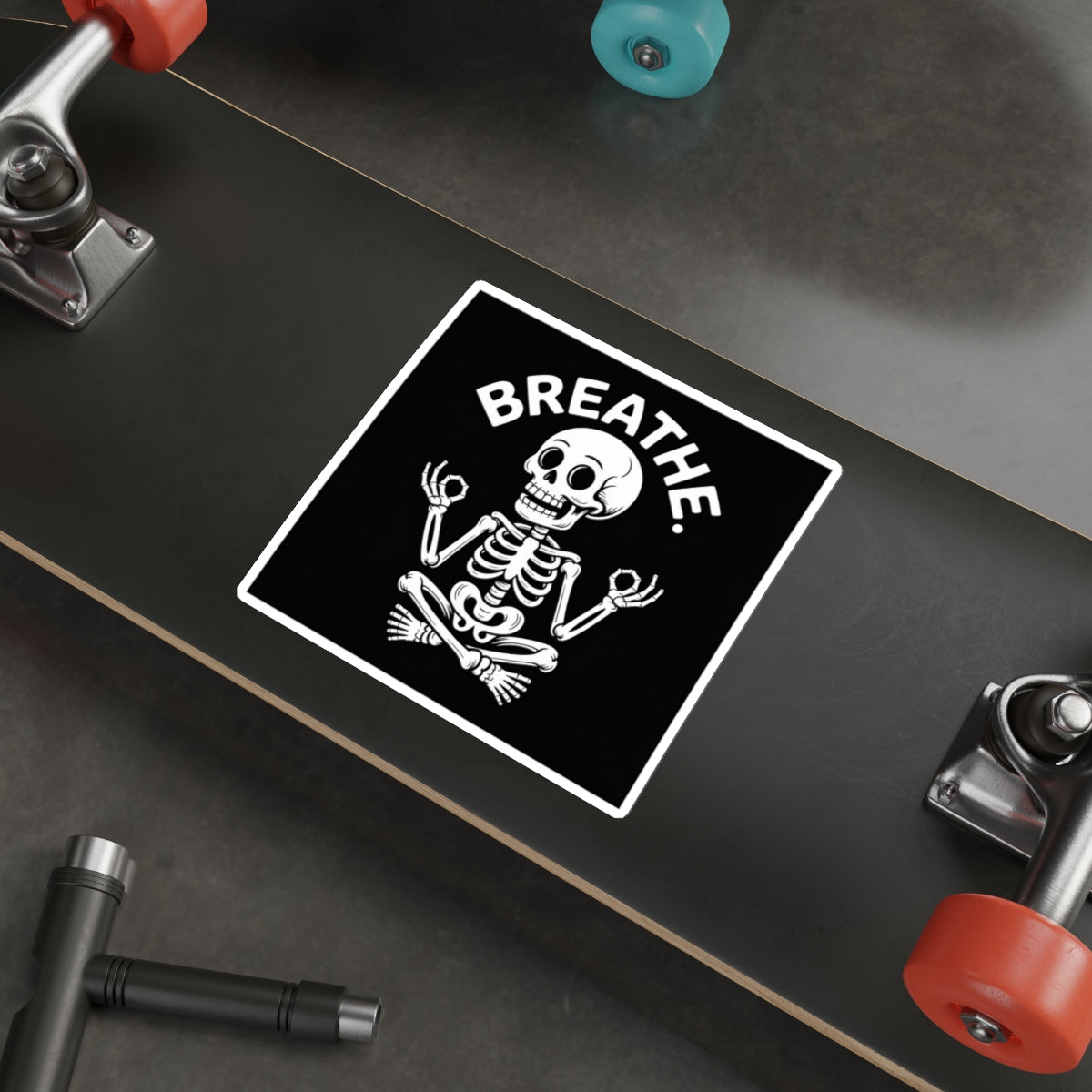 Breathe Skeleton Yoga Sticker – Die-Cut Vinyl Sticker