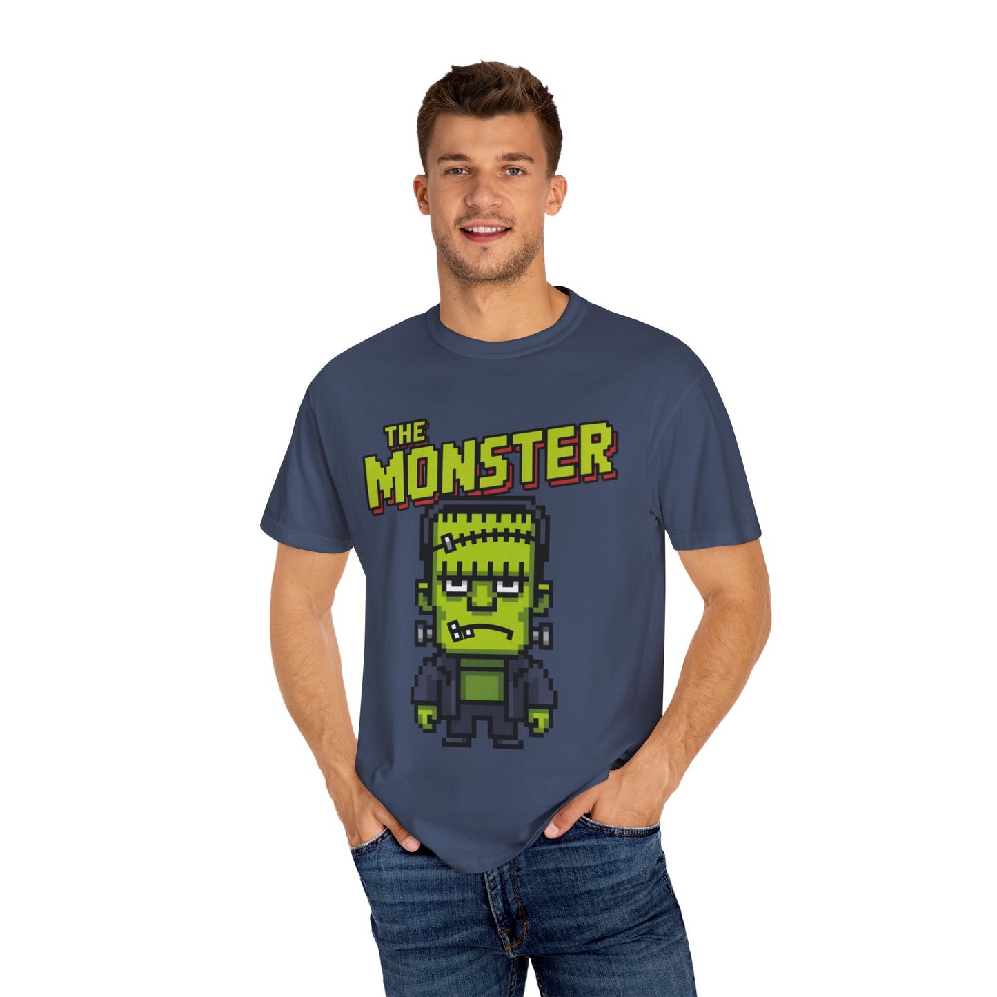 The Monster Pixel Art Tee – Retro Frankenstein Gaming Shirt