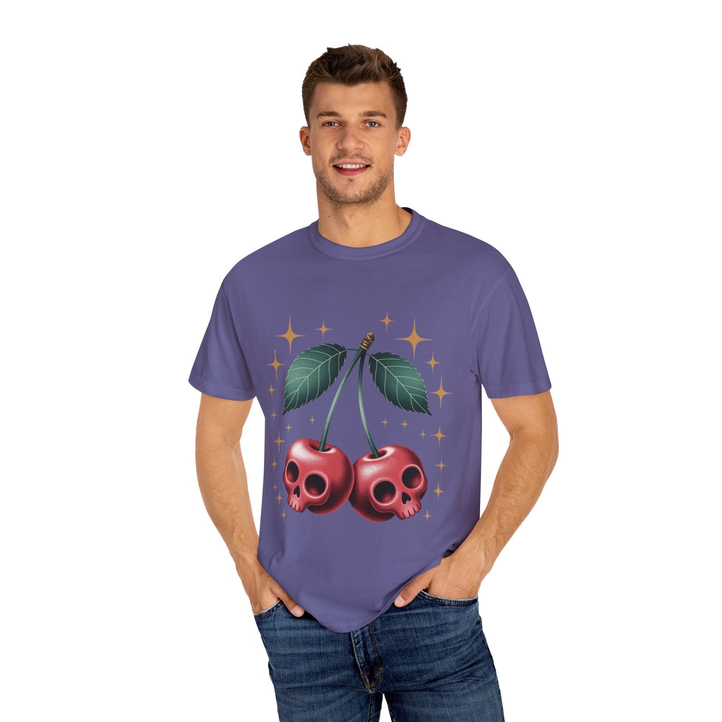 Cherry Skulls Tee – Dark Fruit Comfort Colors Graphic T-Shirt
