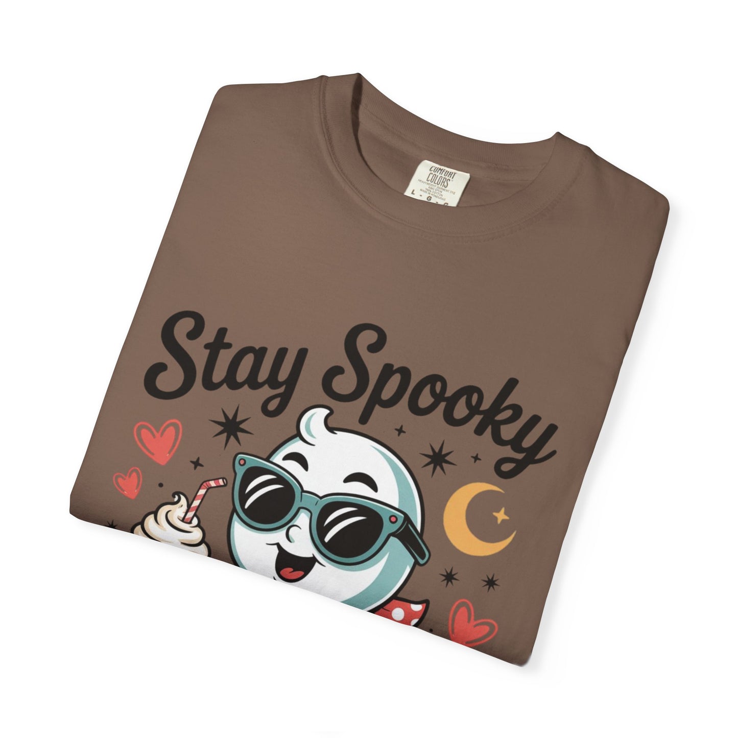 Stay Spooky Sweetheart Tee – Retro Ghost Milkshake Comfort Colors T-Shirt